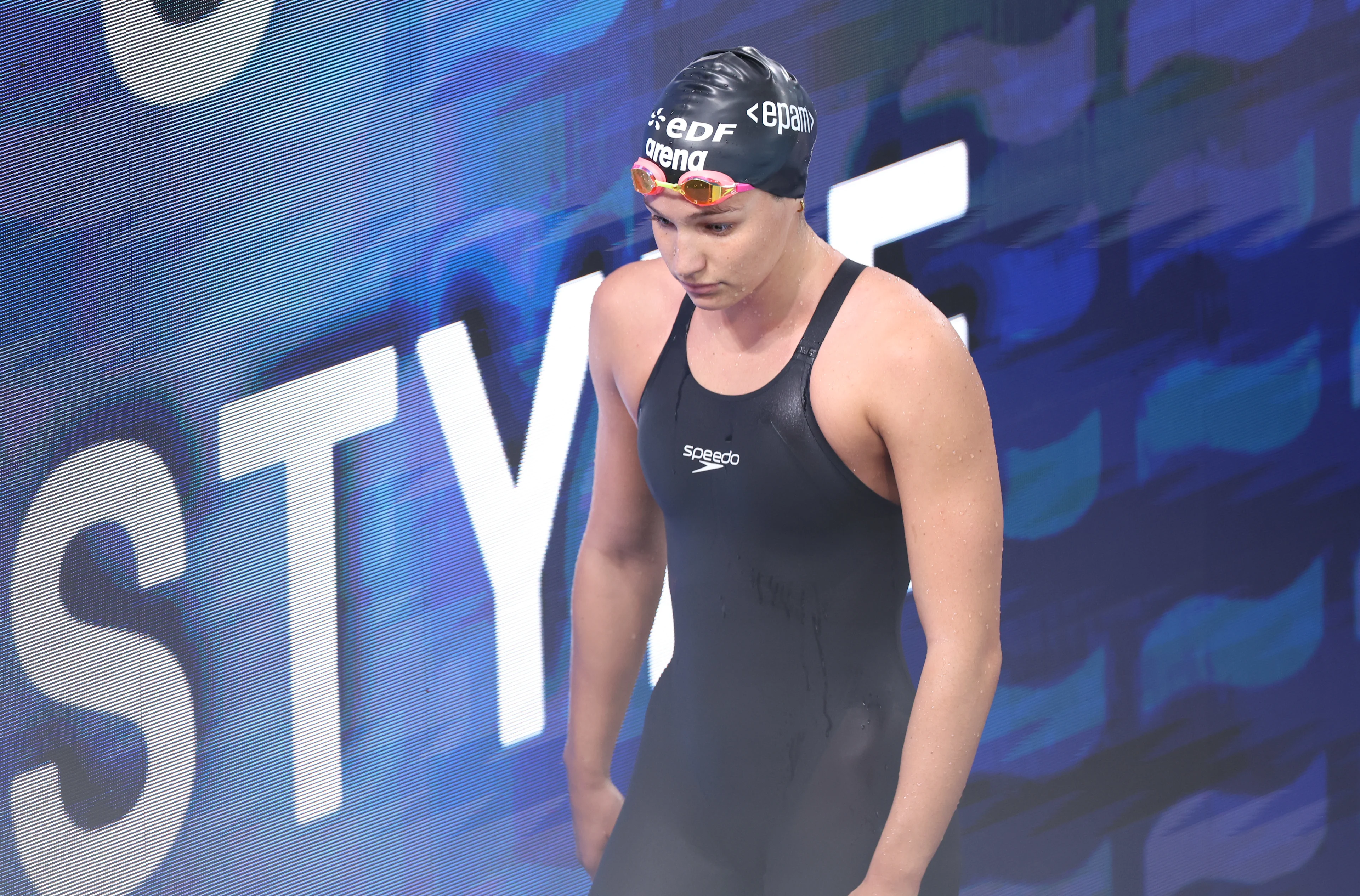 Belgian swimmer Sarah Dumont pictured after the Swim-Off of the Women's 100m Freestyle heats, at the European Aquatics Championships in Paris, France on Monday 10 August 2026. BELGA PHOTO VIRGINIE LEFOUR