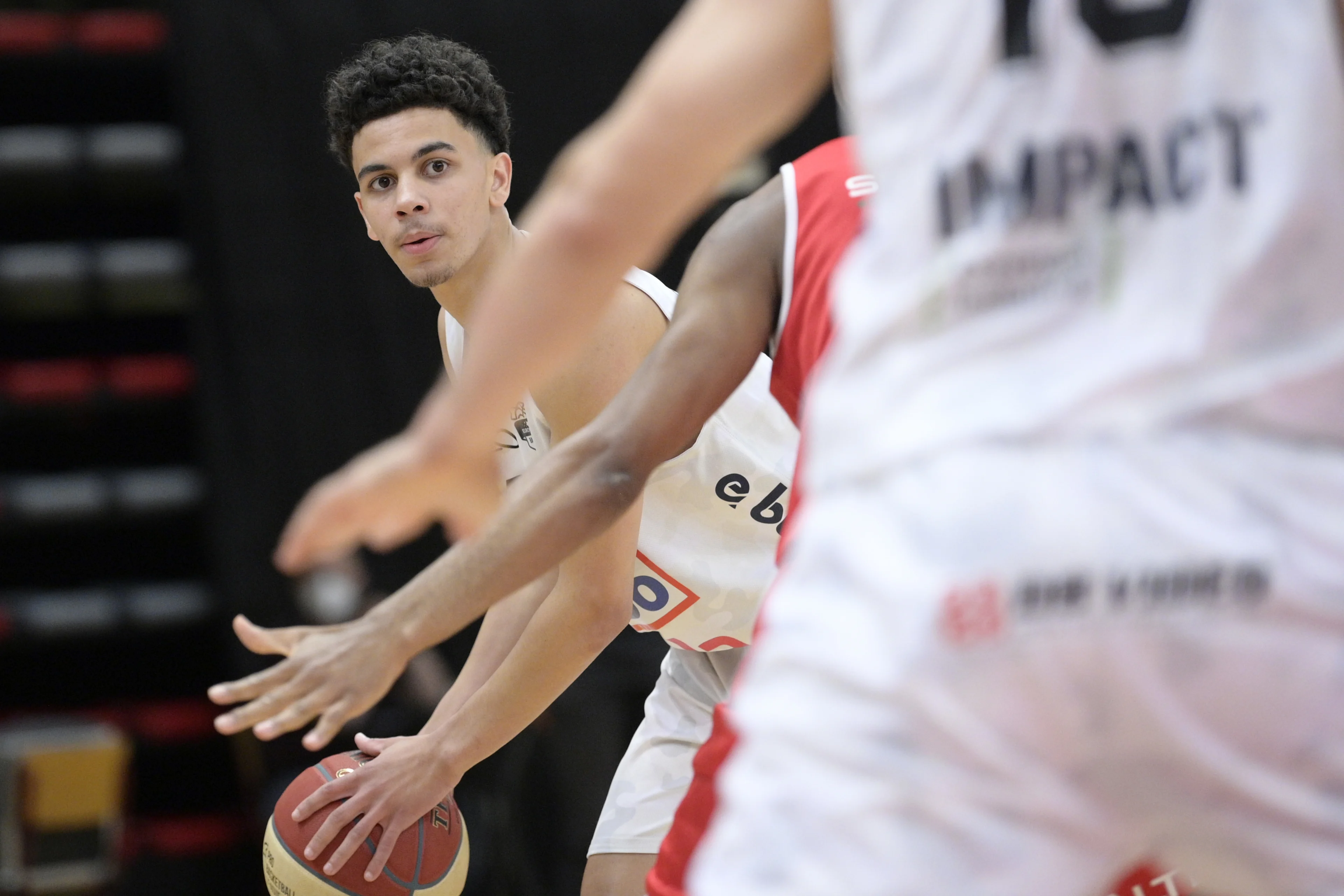 Limburg's Ajay Mitchell pictured during the basketball match between Limburg United and BC Oostende, Friday 28 May 2021 in Hasselt, the second game (best of three) of the semifinals in the Playoffs of the 'EuroMillions League' Belgian first division basket championships. BELGA PHOTO YORICK JANSENS