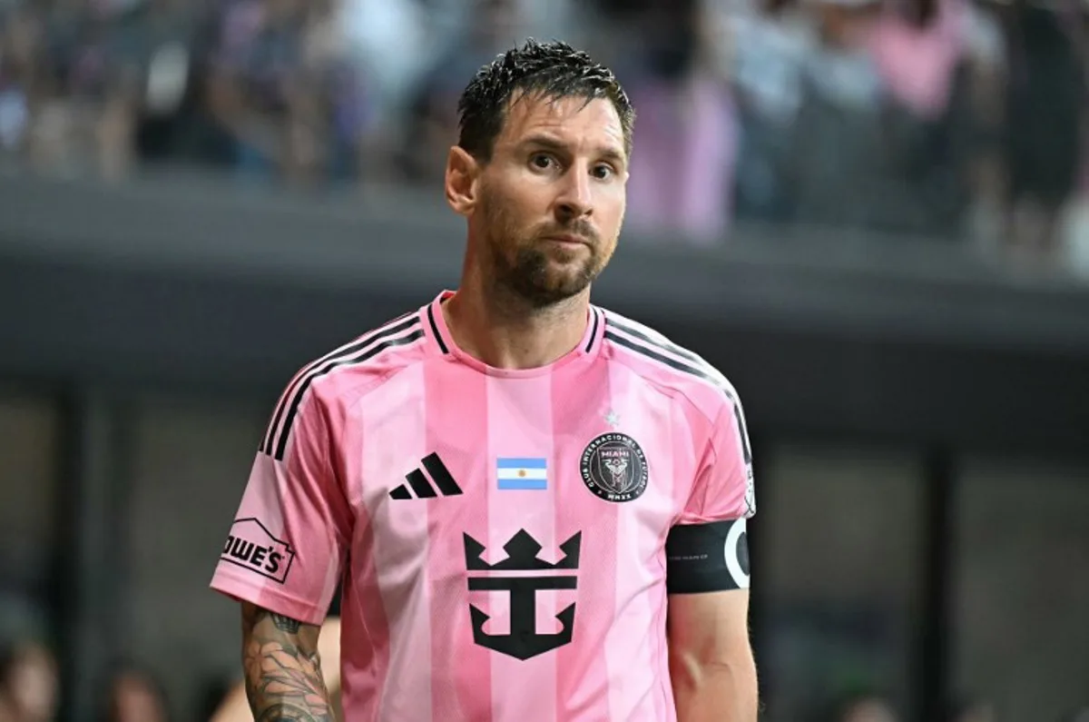 Inter Miami's Argentine forward #10 Lionel Messi looks on during the Major League Soccer (MLS) regular season football match between Inter Miami CF and Philadelphia Union at Nu Stadium in Miami, Florida, on May 24, 2026. CHANDAN KHANNA / AFP