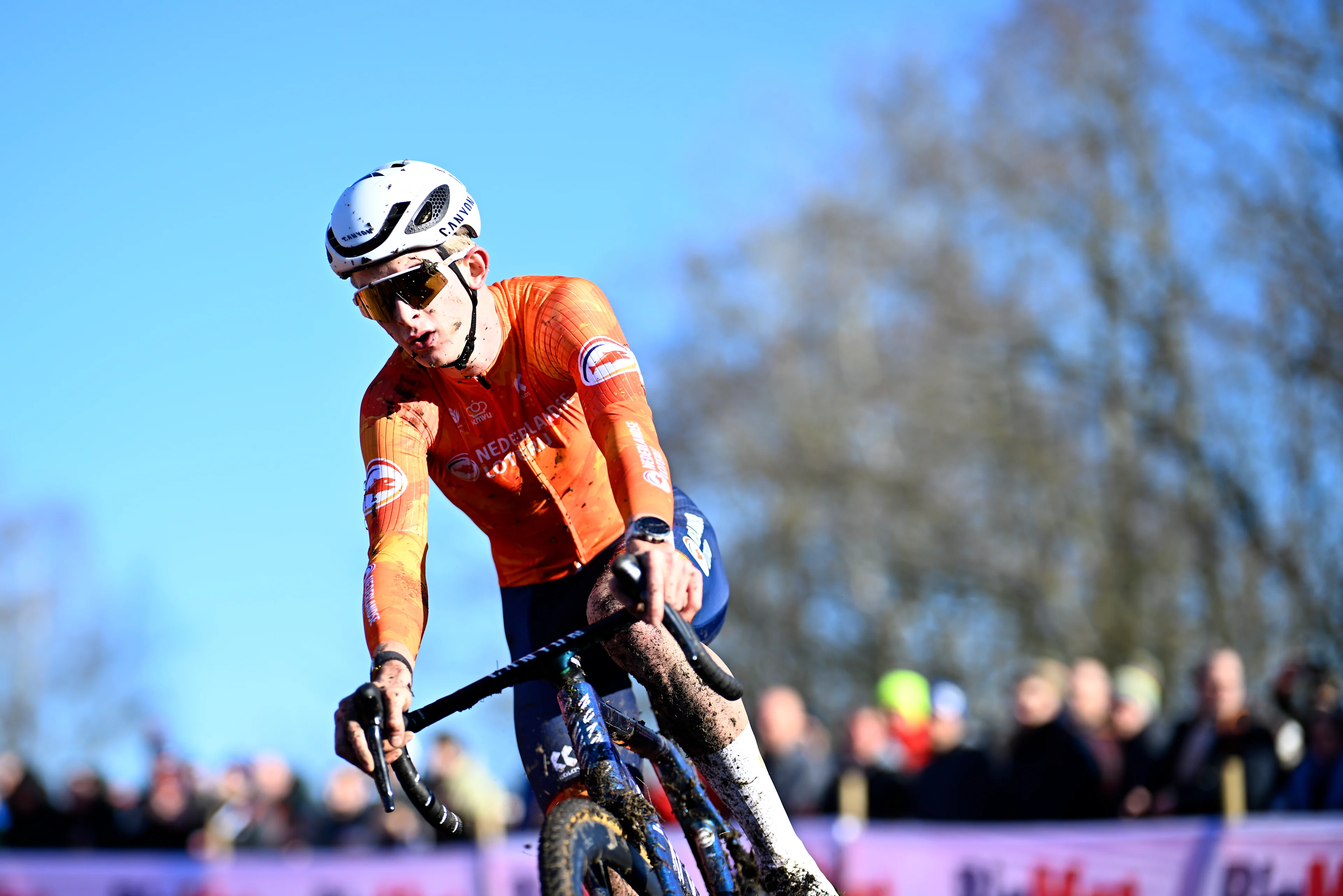 Dutch Tibor Del Grosso pictured in action during the men U23 race, at the UCI Cyclocross World Championships, in Lievin, France, Saturday 01 February 2025. The world championships are taking place from 31 January until 02 February. BELGA PHOTO JASPER JACOBS