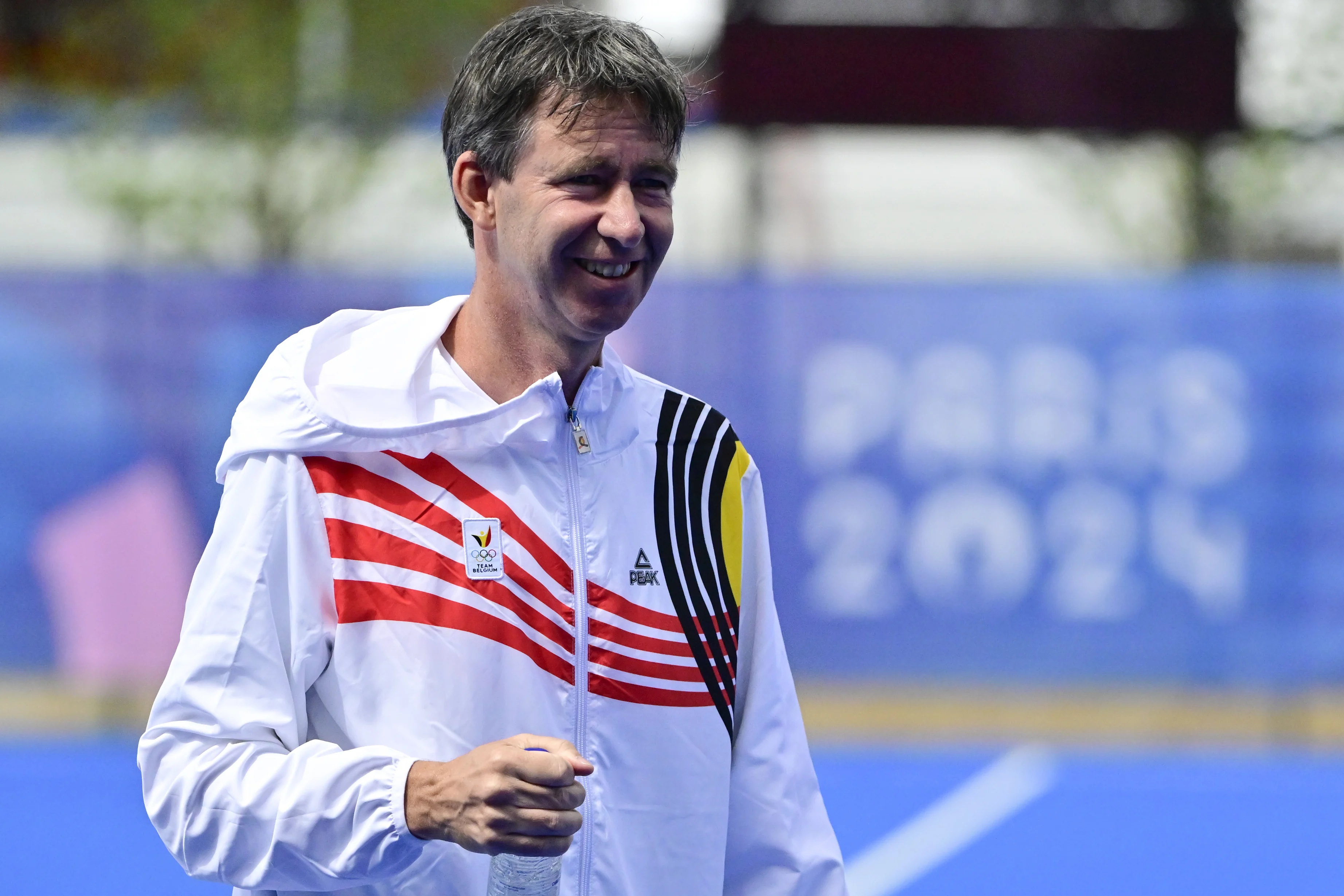 Belgium's head coach Raoul Ehren pictured during a training session of Belgian national women's hockey team Red Panthers, part of preparations for the Paris 2024 Olympic Games, Tuesday 23 July 2024 in Paris, France. The 2024 Summer Olympics take place in Paris from 26 July to 11 August. The Belgian delegation counts 165 athletes in 21 sports. BELGA PHOTO DIRK WAEM