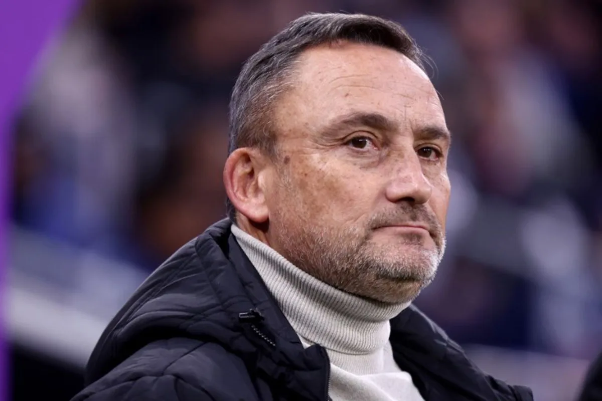 Nice's French head coach Franck Haise looks prior to the French L1 football match between Olympique Lyonnais (OL) and Nice (OGCN) at the Parc Olympique Lyonnais in Decines-Charpieu, central-eastern France, on December 1, 2024.  Alex MARTIN / AFP