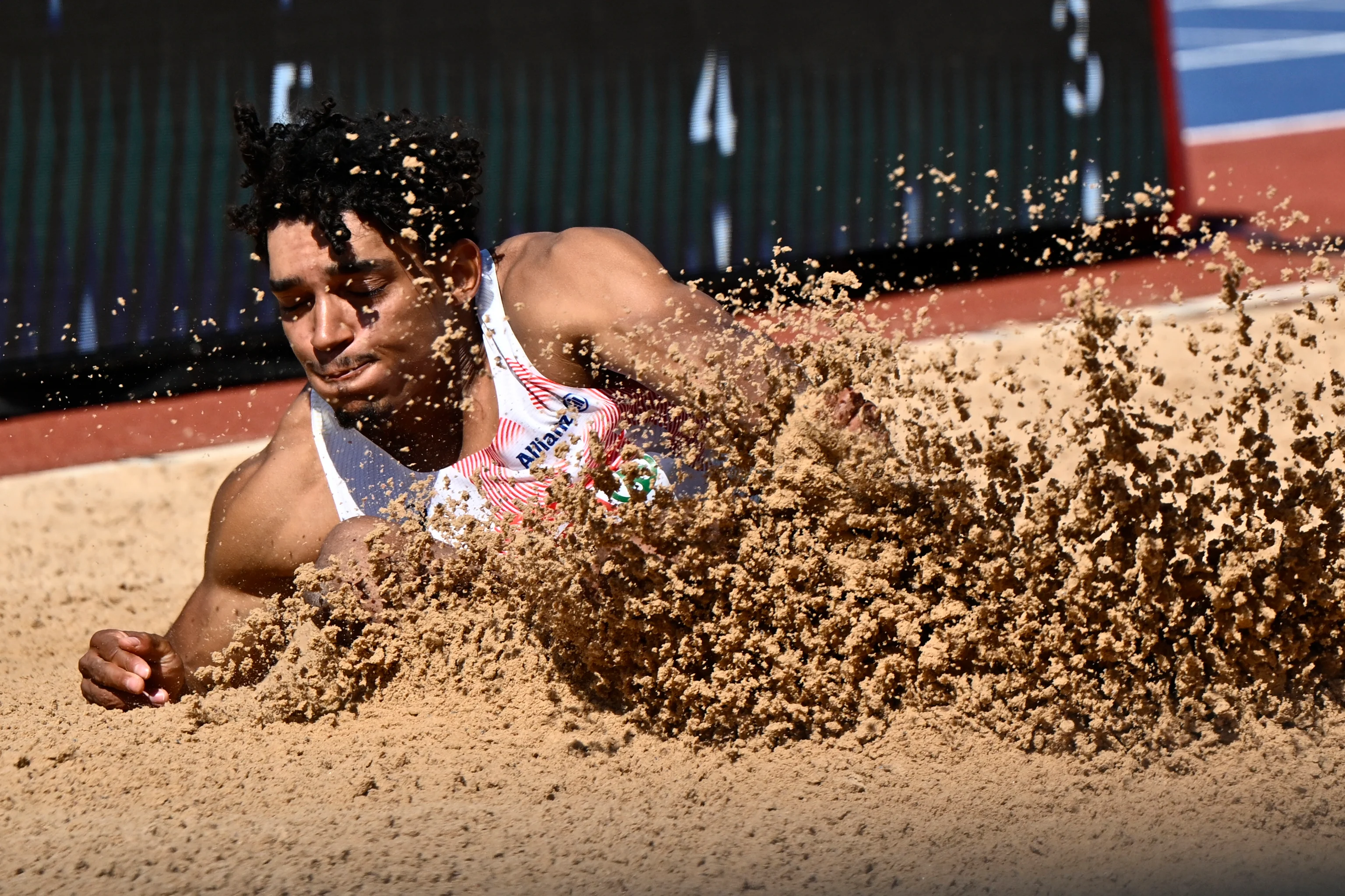 Belgian Dai Keita pictured during the long jump event of the men's decathlon competition, on the third day of the European Athletics Championships (August 10-18) in Birmingham, United Kingdom, on Wednesday 12 August 2026. BELGA PHOTO ERIC LALMAND