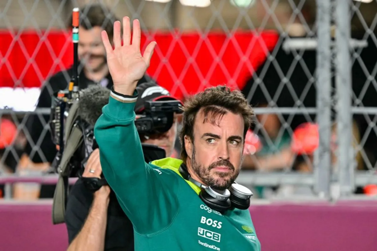 Aston Martin's Spanish driver Fernando Alonso leaves the track ahead of the Qatari Formula One Grand Prix at the Lusail International Circuit in Lusail, north of Doha, on December 1, 2024.  Giuseppe CACACE / AFP