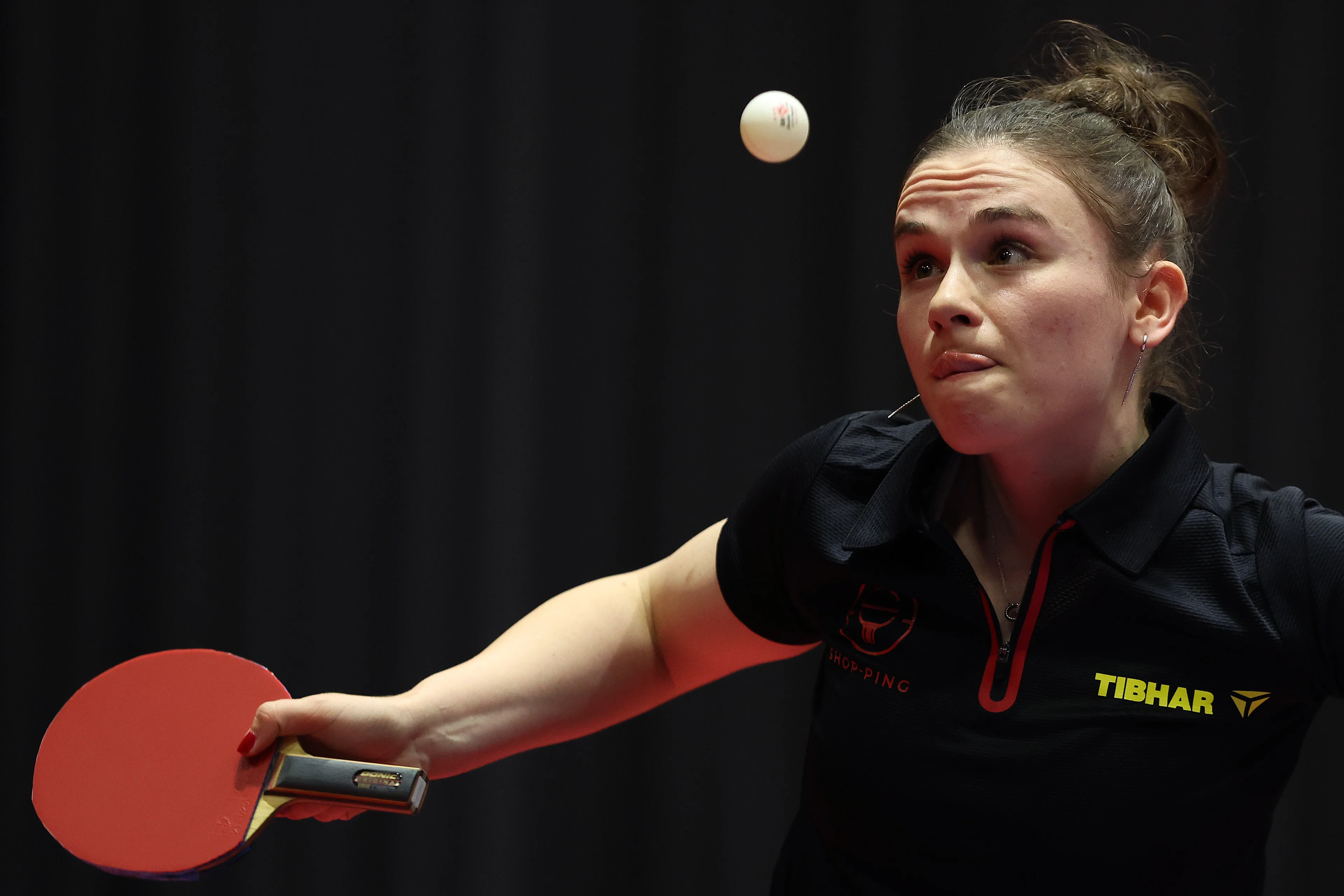 Belgian Margo Degraef is pictured in action during the European qualification tournament for the 2024 Olympics, in Sarajevo, Bosnia and Herzegovina, Thursday 16 May 2024. BELGA PHOTO NIKOLA KRSTIC