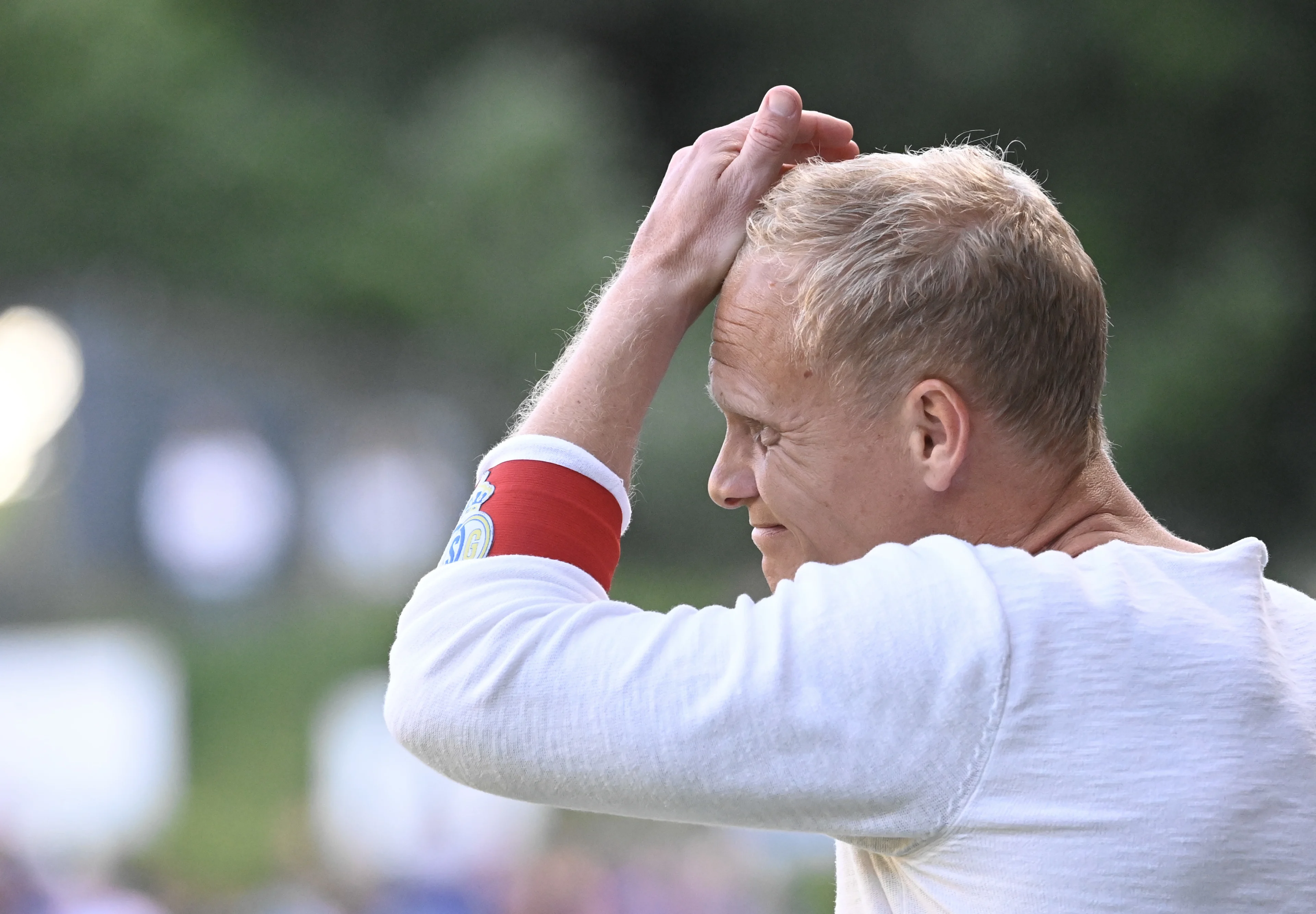 Union's head coach Karel Geraerts reacts during a soccer match between Royale Union Saint-Gilloise and Club Brugge, Sunday 04 June 2023 in Brussels, on day 6 of the Champions' play-offs of the 2022-2023 'Jupiler Pro League' first division of the Belgian championship. BELGA PHOTO JOHN THYS