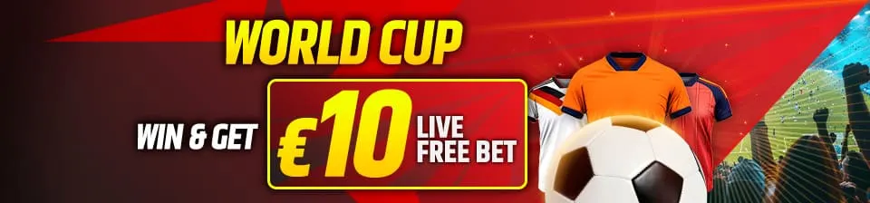 Win a bet on the World Cup and get a €10 Live Free Bet!
