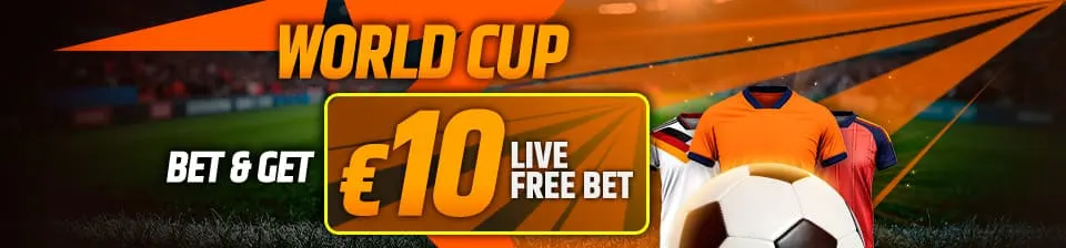 Place a bet on the World Cup and get a €10 Live Free Bet!