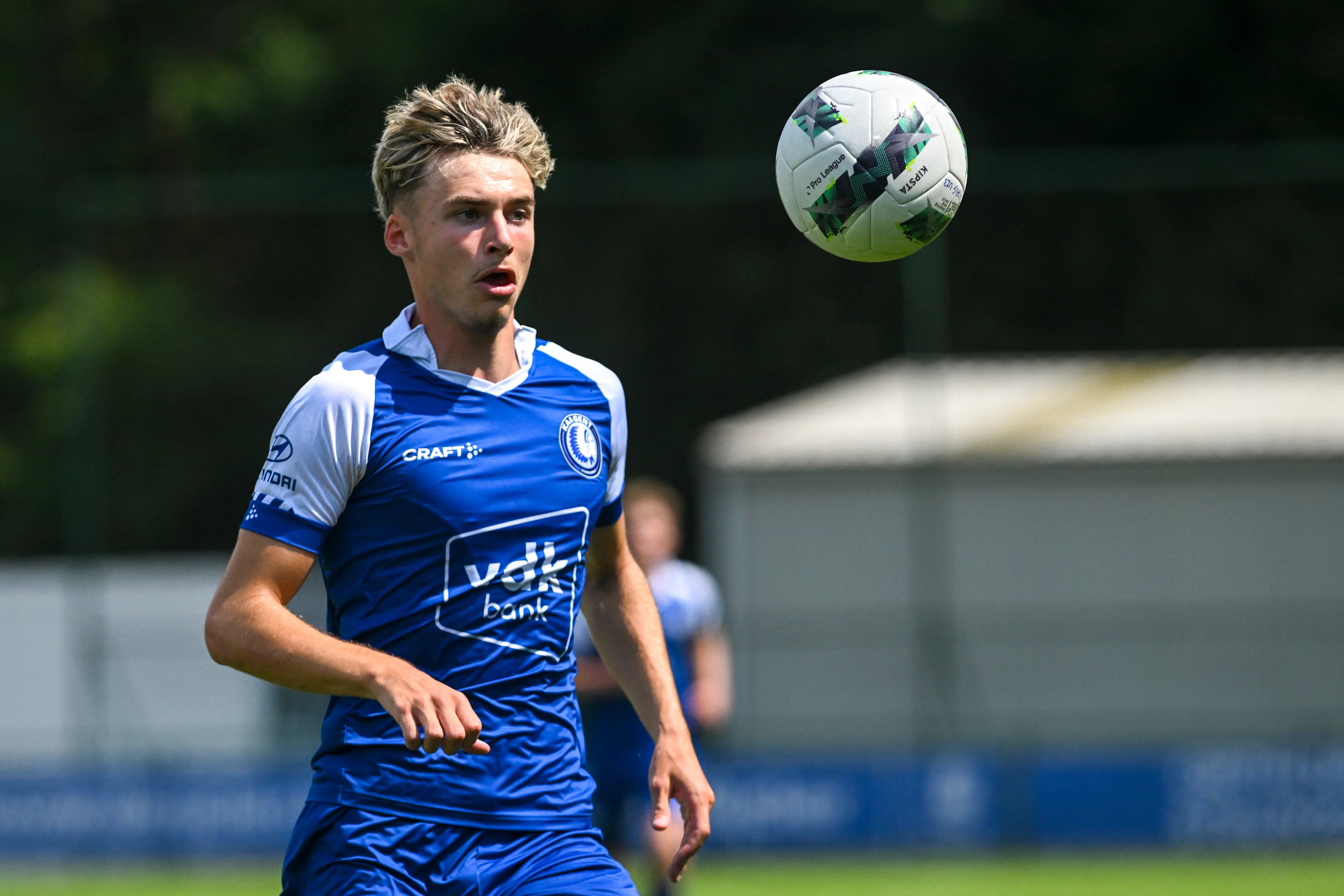 Jong Gent's Oleksandr Soroka a match between Jong Gent (KAA Gent's U23) and Jong Kortrijk (KV Kortrijk's U23), at the Chillax Arena, in Oostakker, Gent, Wednesday 17 July 2024. BELGA PHOTO FREDERIC SIERAKOWSKI