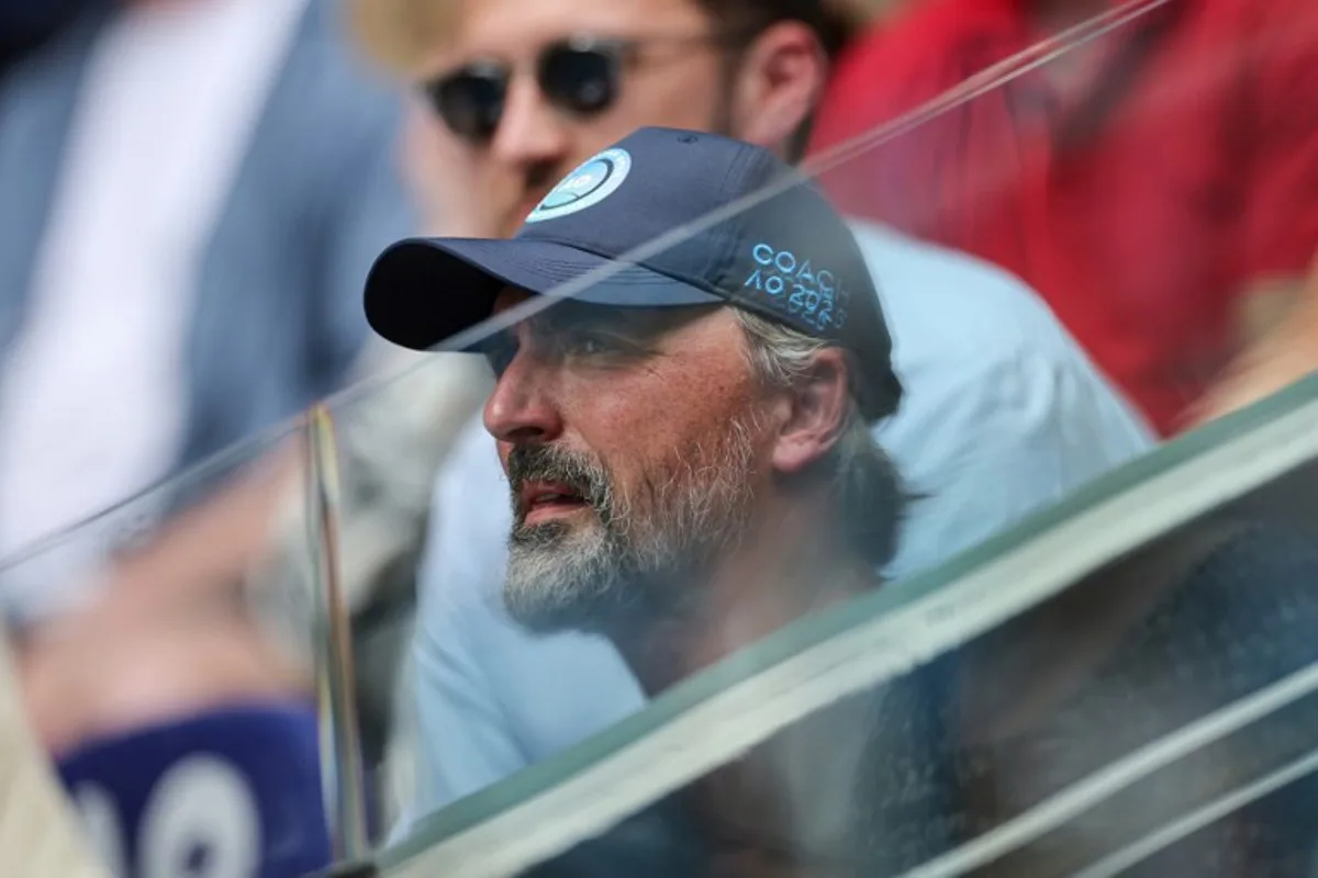 Croatian former professional tennis player Goran Ivanisevic and coach of Kazakhstan's Elena Rybakina watches her play against USA's Madison Keys during their women's singles match on day nine of the Australian Open tennis tournament in Melbourne on January 20, 2025.  Adrian DENNIS / AFP