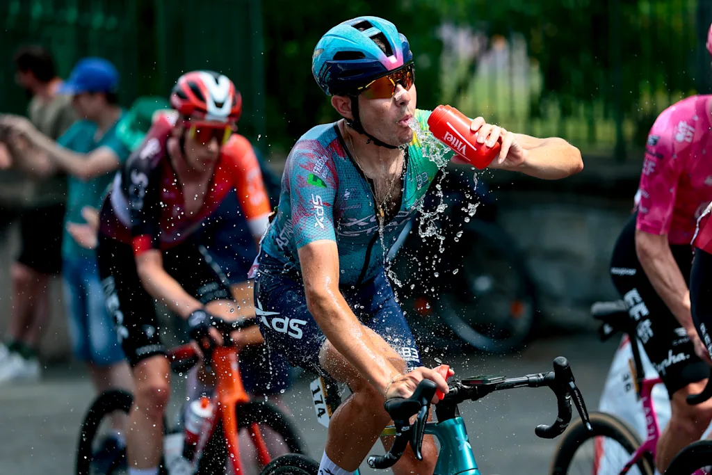 French Clement Champoussin of XDS Astana Team pictured in action during stage 10 of the 2025 Tour de France cycling, from Ennezat to Le Mont-Dore Puy de Sancy (169 km), on Monday 14 July 2025 in France. The 112th edition of the Tour de France starts on Saturday 5 July in Lille, France, and will finish in Paris, France on the 27th of July. BELGA PHOTO POOL LUCA BETTINI