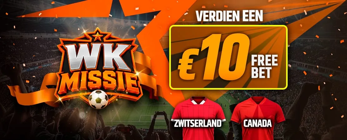 🎯 Scoor je €10 Free Bet voor Zwitserland - Canada
