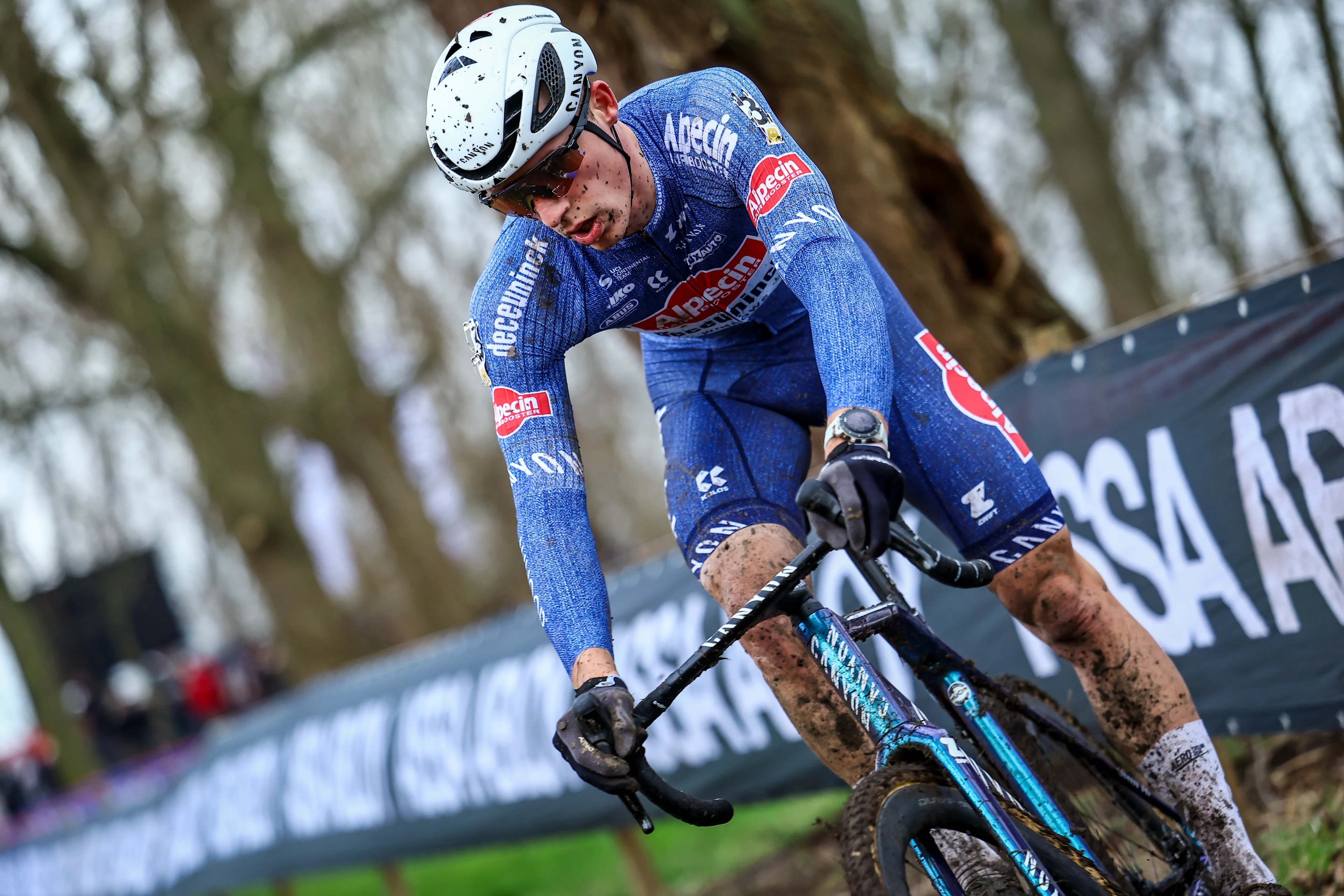 Belgian Niels Vandeputte pictured in action during the men elite race at the cyclocross cycling event in Gullegem on Saturday 04 January 2025, stage 7/8 in the Superprestige cyclocross cycling competition BELGA PHOTO DAVID PINTENS