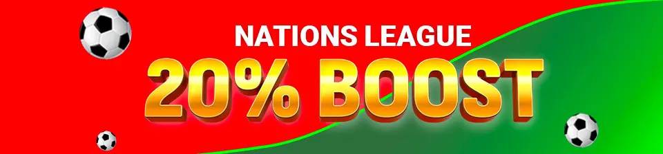 Bet on Nations League matches and enjoy a 20% boost on your highest win. 🚀