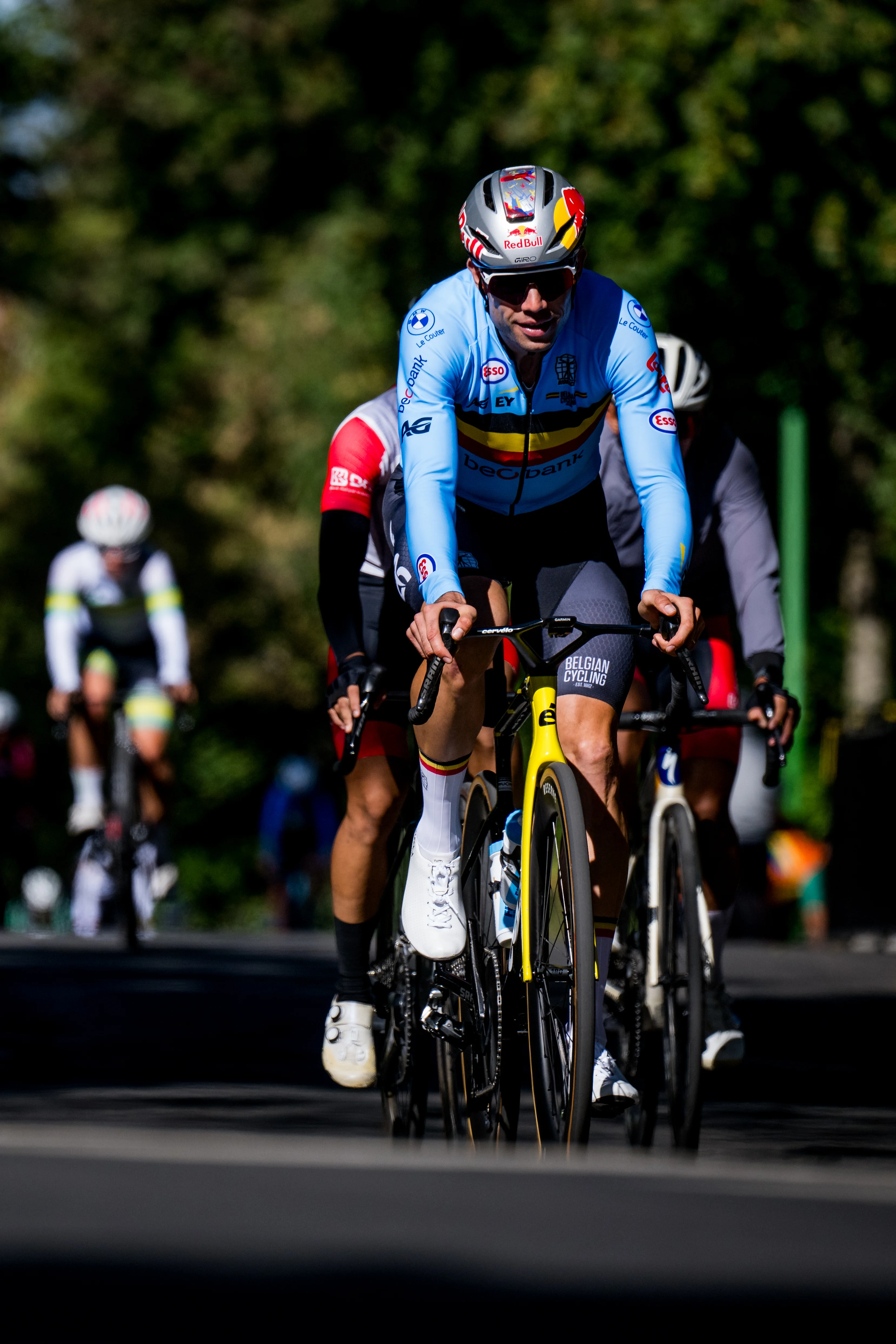Belgian Wout van Aert pictured in action during a training before the cycling World Championship, in Montreal, Canada, Wednesday 23 September 2026. The UCI road world championships are taking place from 20 to 27 September, in Montreal, Canada. BELGA PHOTO JASPER JACOBS
