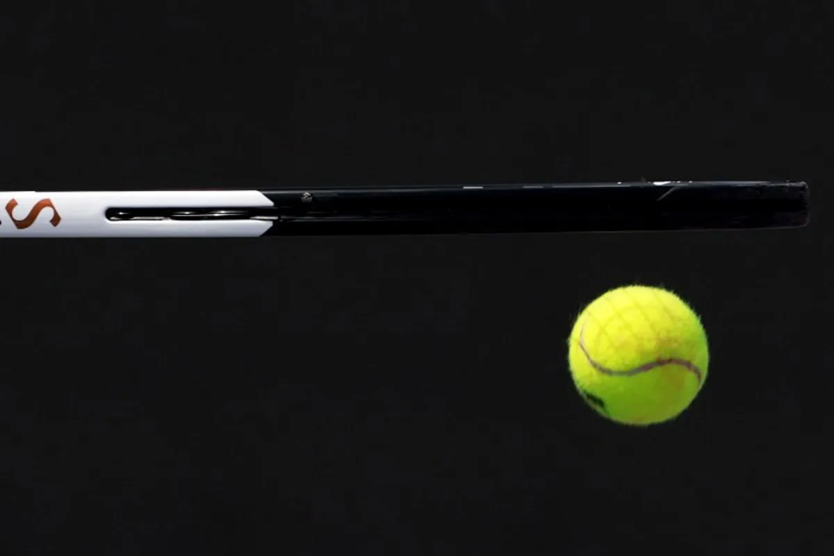 Detail of US' Jessica Pegula tennis racket during the WTA 2022 Tournament Women's Singles tennis match in Zapopan, Jalisco state Mexico, on October 20, 2022.  Ulises Ruiz / AFP