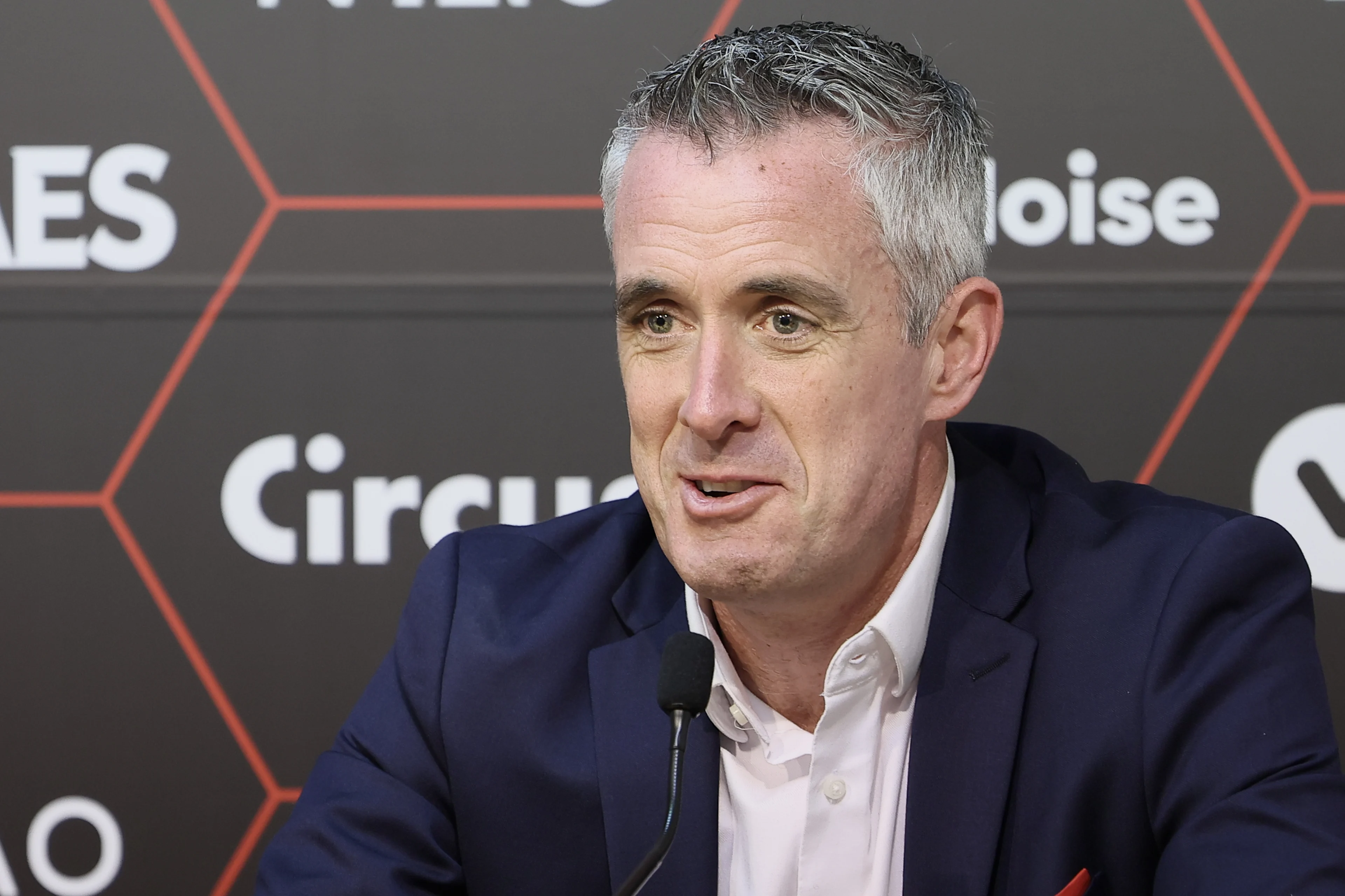 Fergal Harkin pictured during a press conference of Belgian soccer team Standard de Liege to present their new head coach Leko, Friday 05 January 2024 in Liege. BELGA PHOTO BRUNO FAHY