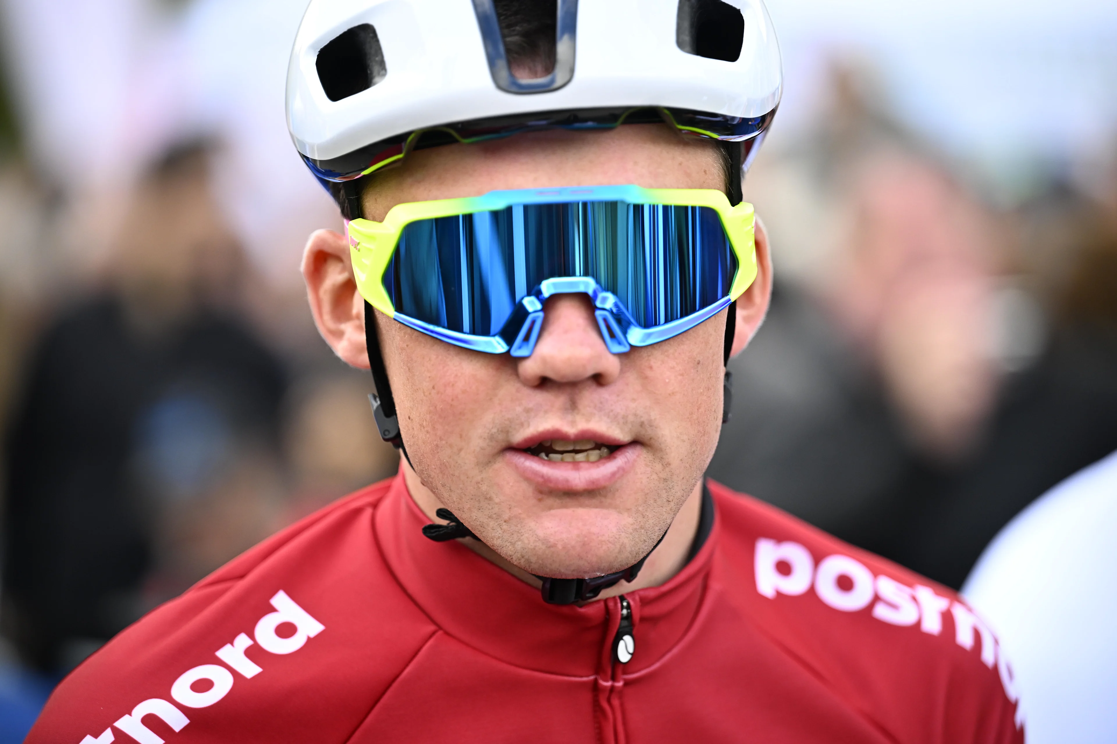 Danish Mads Pedersen pictured at the start of the elite men road race at the 2024 UCI Road and Para-Cycling Road World Championships, Sunday 29 September 2024, in Zurich, Switzerland. The Worlds are taking place from 21 to 29 September. BELGA PHOTO JASPER JACOBS