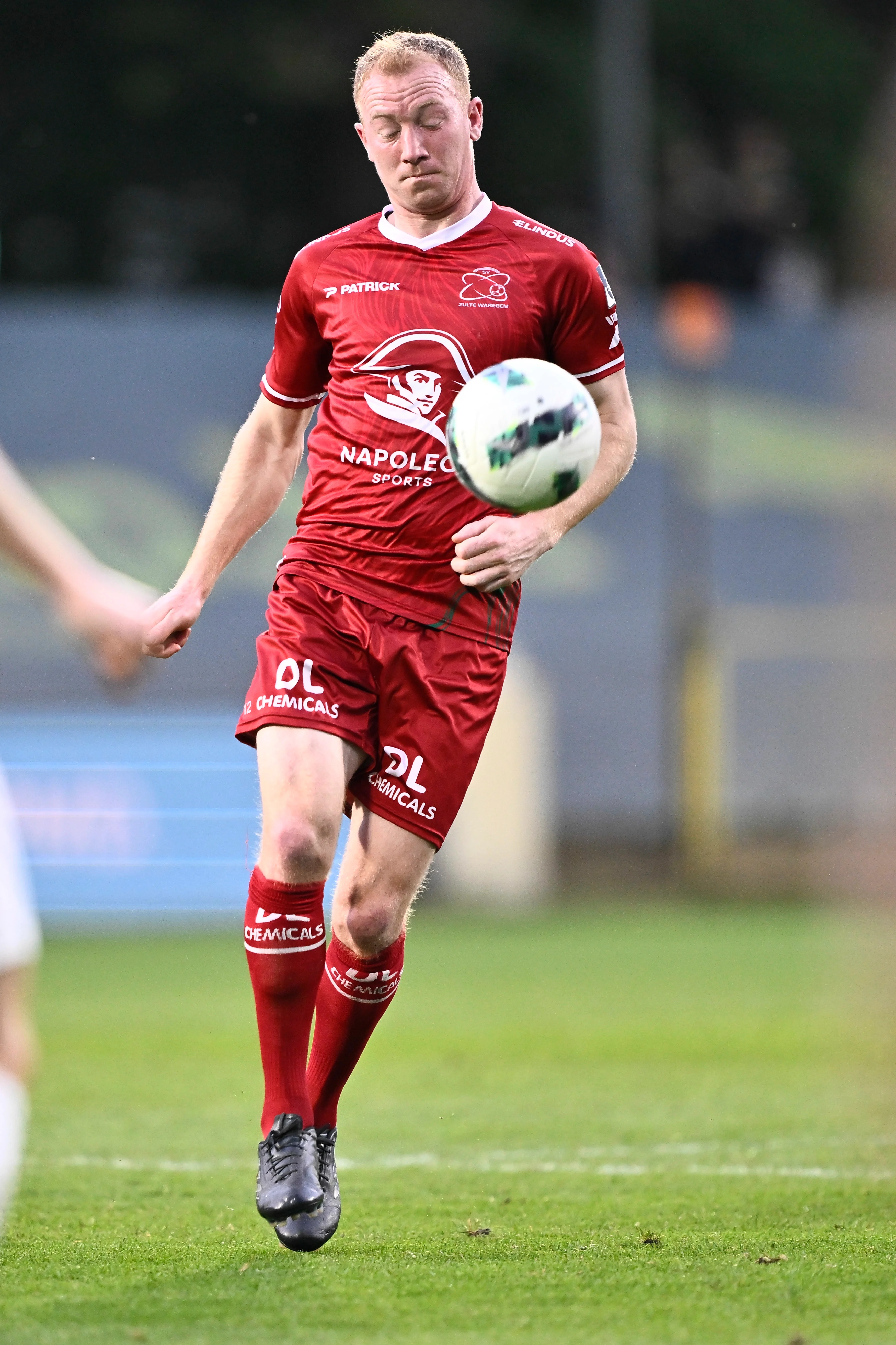 Essevee's Christian Bruls pictured during a soccer match between Lommel SK and SV Zulte Waregem, Wednesday 01 May 2024 in Lommel, the return leg of the semi-final for the promotion at the end of the 2023-2024 'Challenger Pro League' second division of the Belgian championship. BELGA PHOTO JOHAN EYCKENS