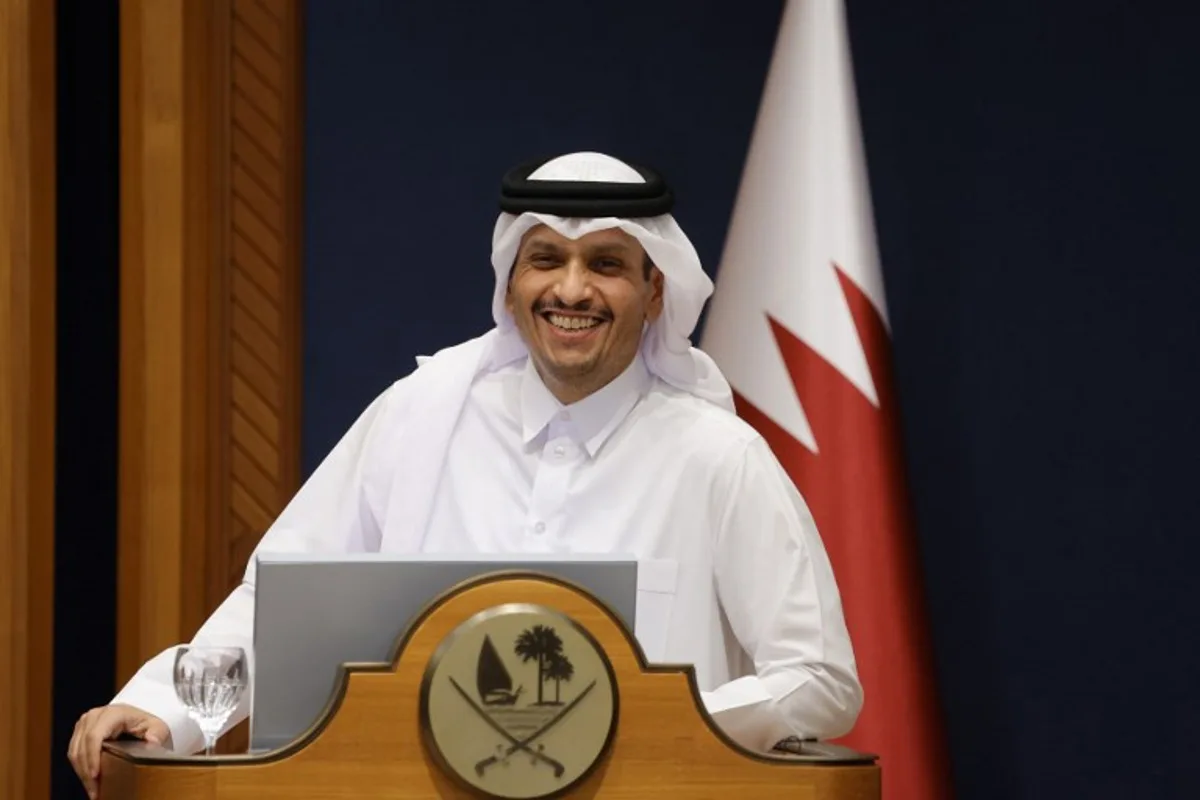 Qatar's Prime Minister Mohammed bin Abdulrahman Al-Thani speaks during a press conference with Lebanese Prime Minister Nawaf Salam (not pictured) in Doha on June 24, 2025. Mediator Qatar's said on June 24 it was working on resuming Gaza ceasefire talks in days, urging Israel not to exploit a truce with Iran to "unleash everything it wants to unleash" on the blockaded strip. Karim JAAFAR / AFP