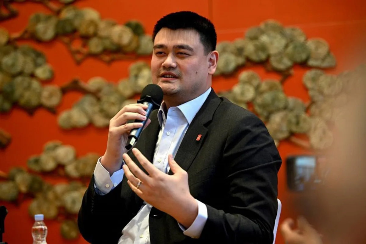 Former NBA basketball star Yao Ming of China answers questions during a press conference in Beijing on January 17, 2022, ahead of the start of the Beijing 2022 Winter Olympics on February 4.  Noel Celis / AFP