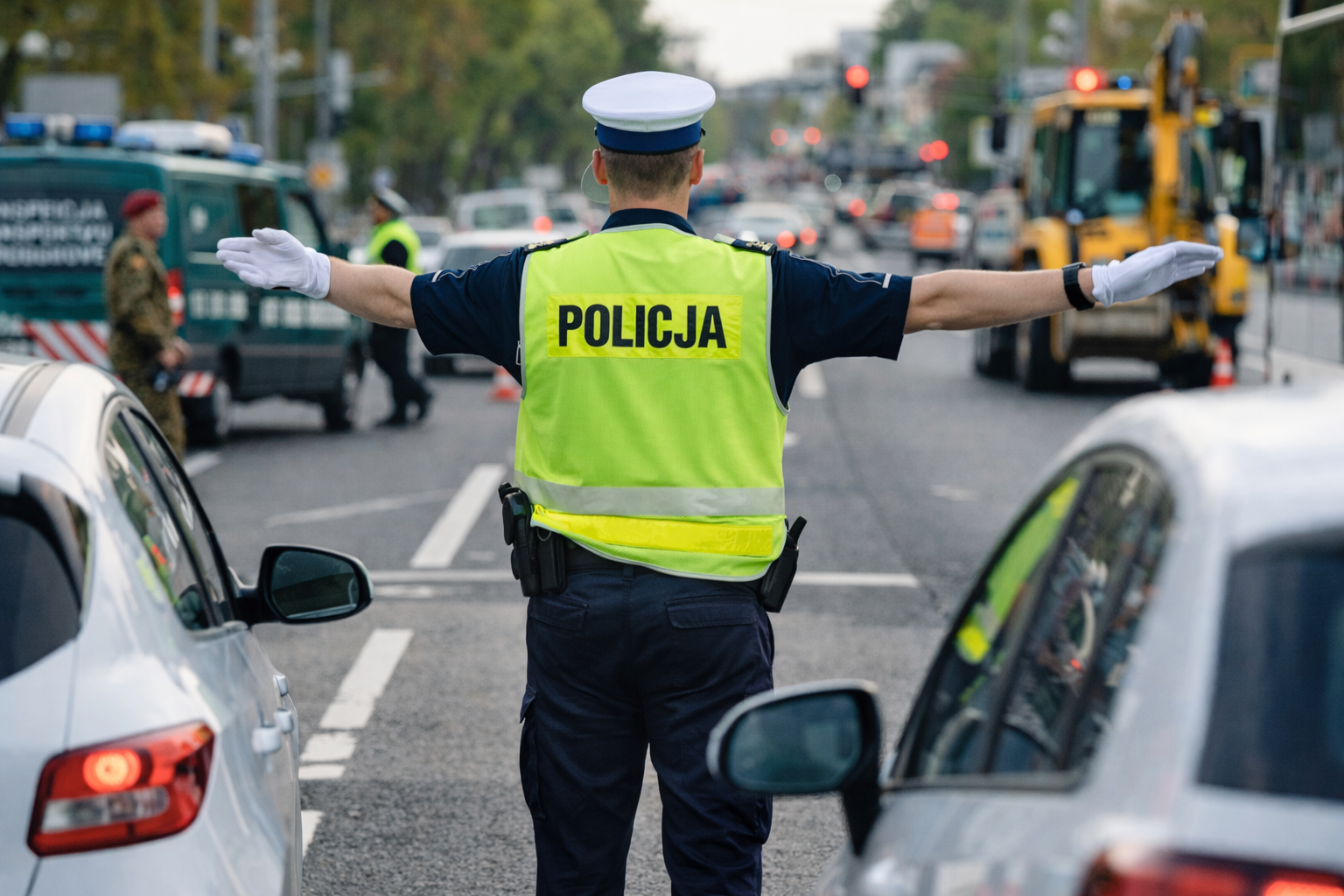 Policjant kierujący ruchem