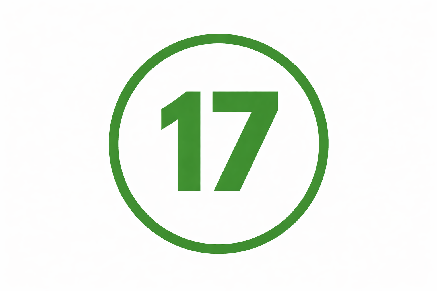 Liczba siedemnaście w zielonym okręgu