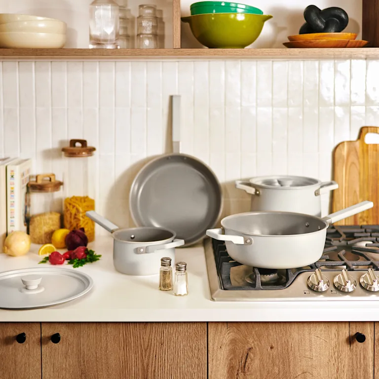 bella 9-Piece Ceramic Nonstick Cookware Set | Fits-anywhere ™ kitchenware