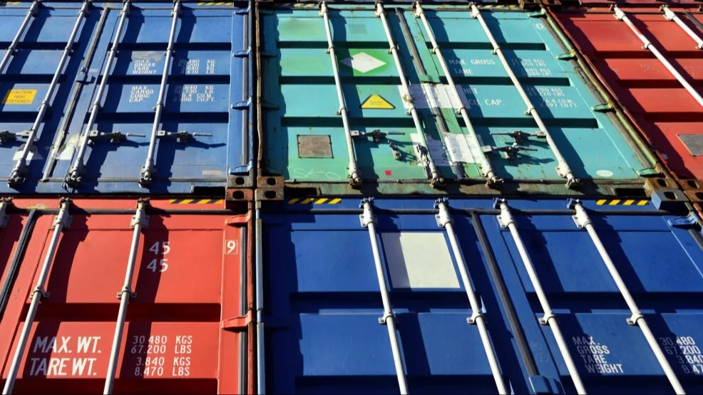 Shipping container doors.