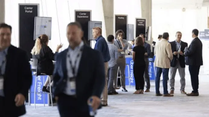 People mingling at a conference.