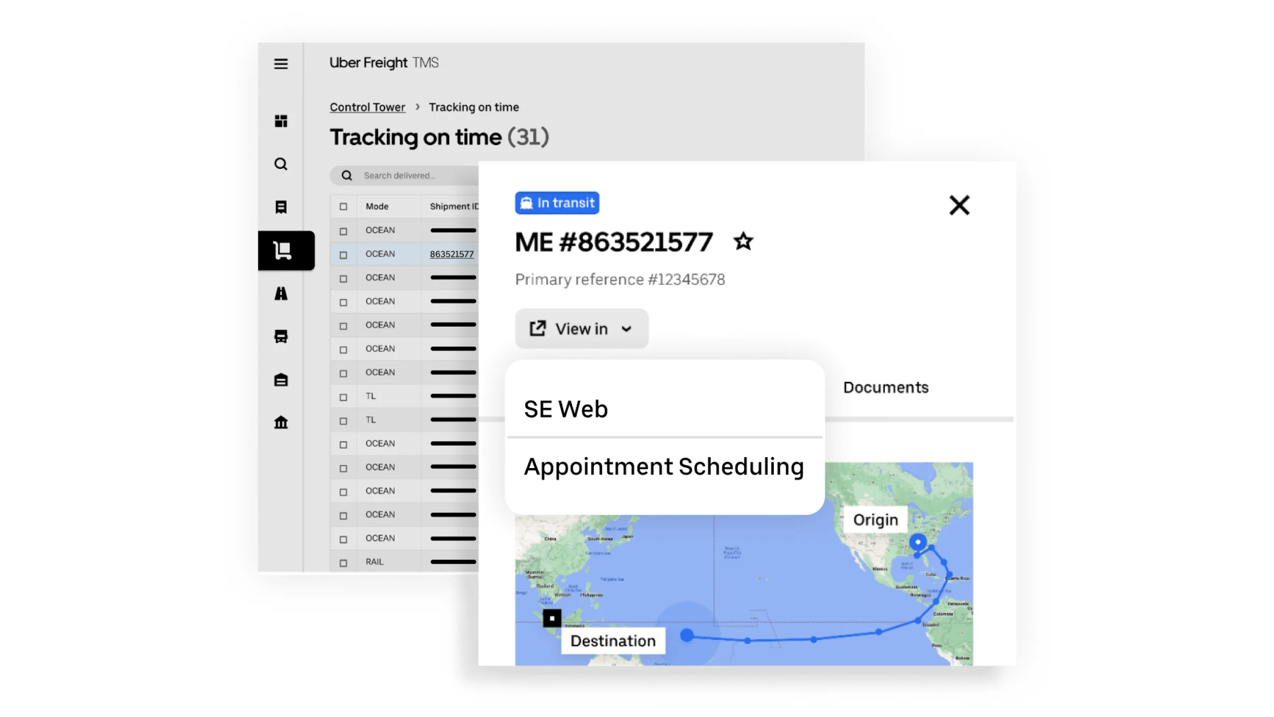 TMS user interface with tracking