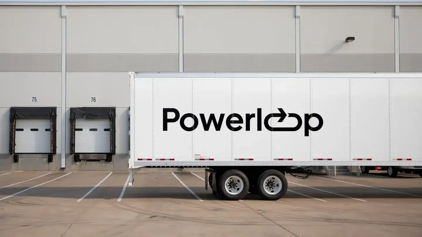 Truck with powerloop logo.