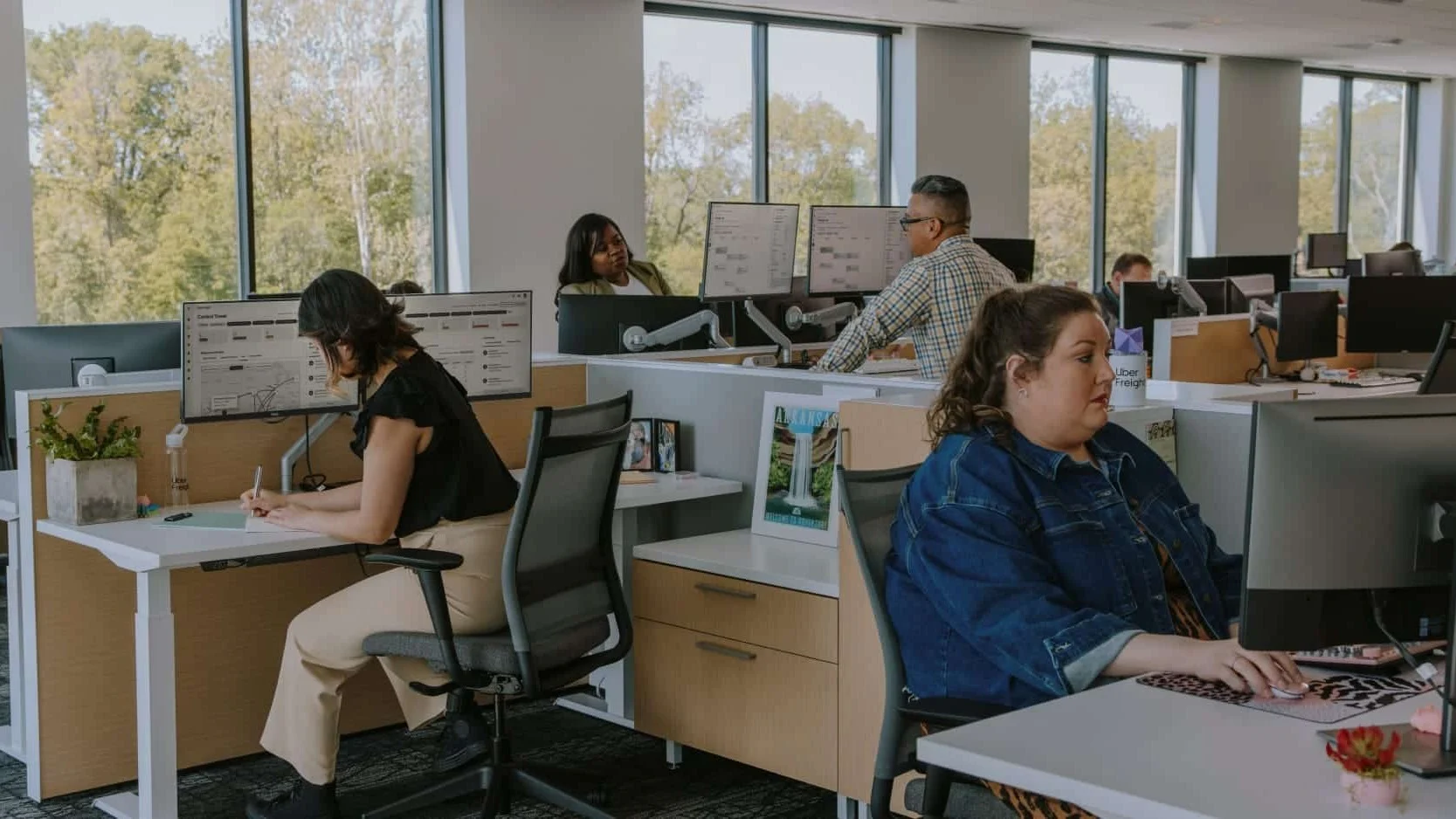 Open office with diverse team members