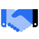 Handshake icon symbolizing Uber Freight’s consistent, personalized support