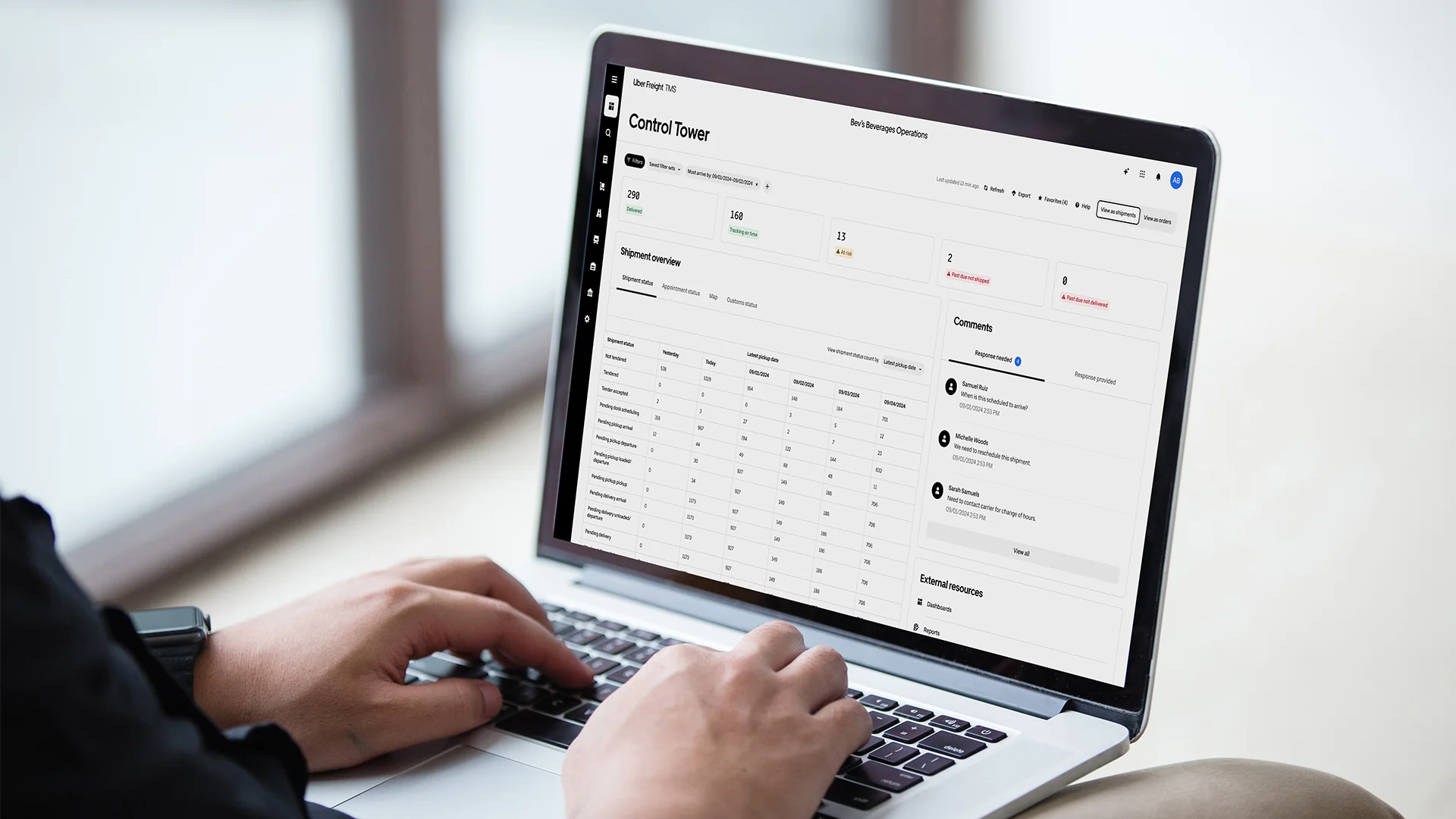 Screen grab of shipping software.