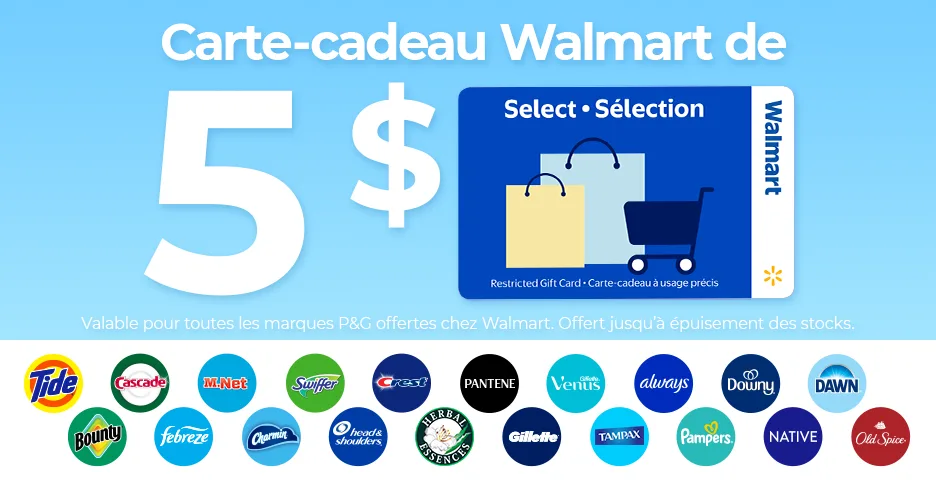  Walmart Carte-cadeau de 5$