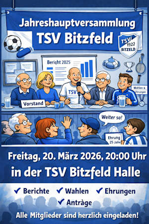 TSV Bitzfeld Jahreshauptversammlung 2026