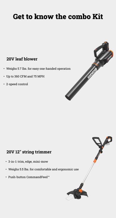 20V GT Revolution String & Turbine Blower Kit | WORX CA