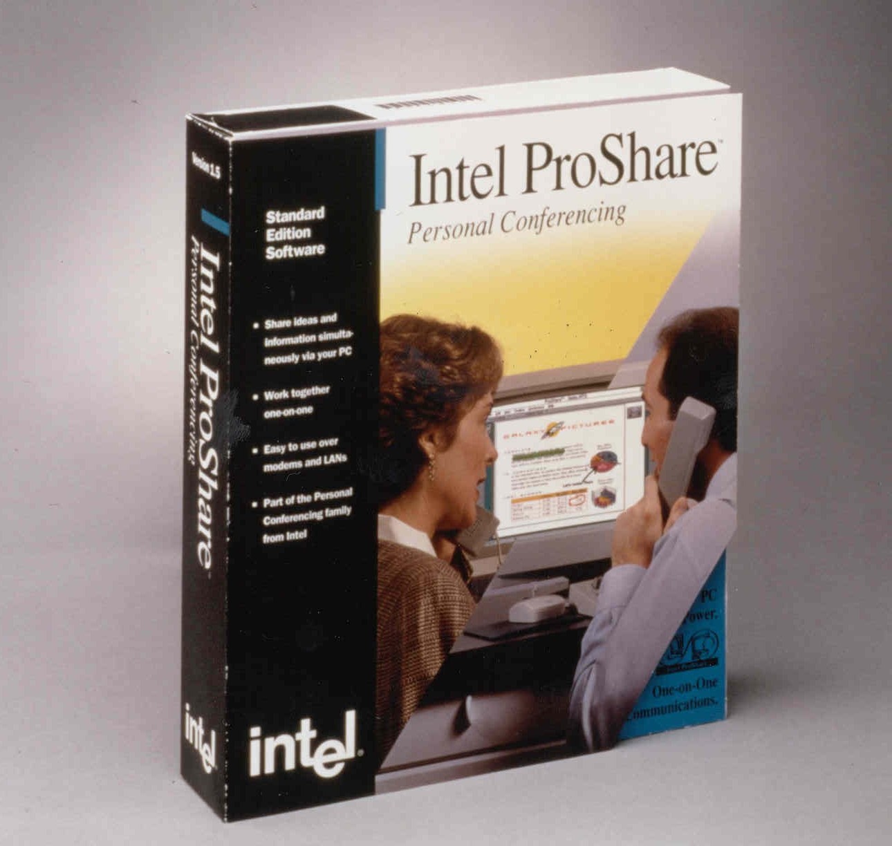 Cutting edge technology at the time, ProShare retailed for $2,499, camera and telephone headset included. 
