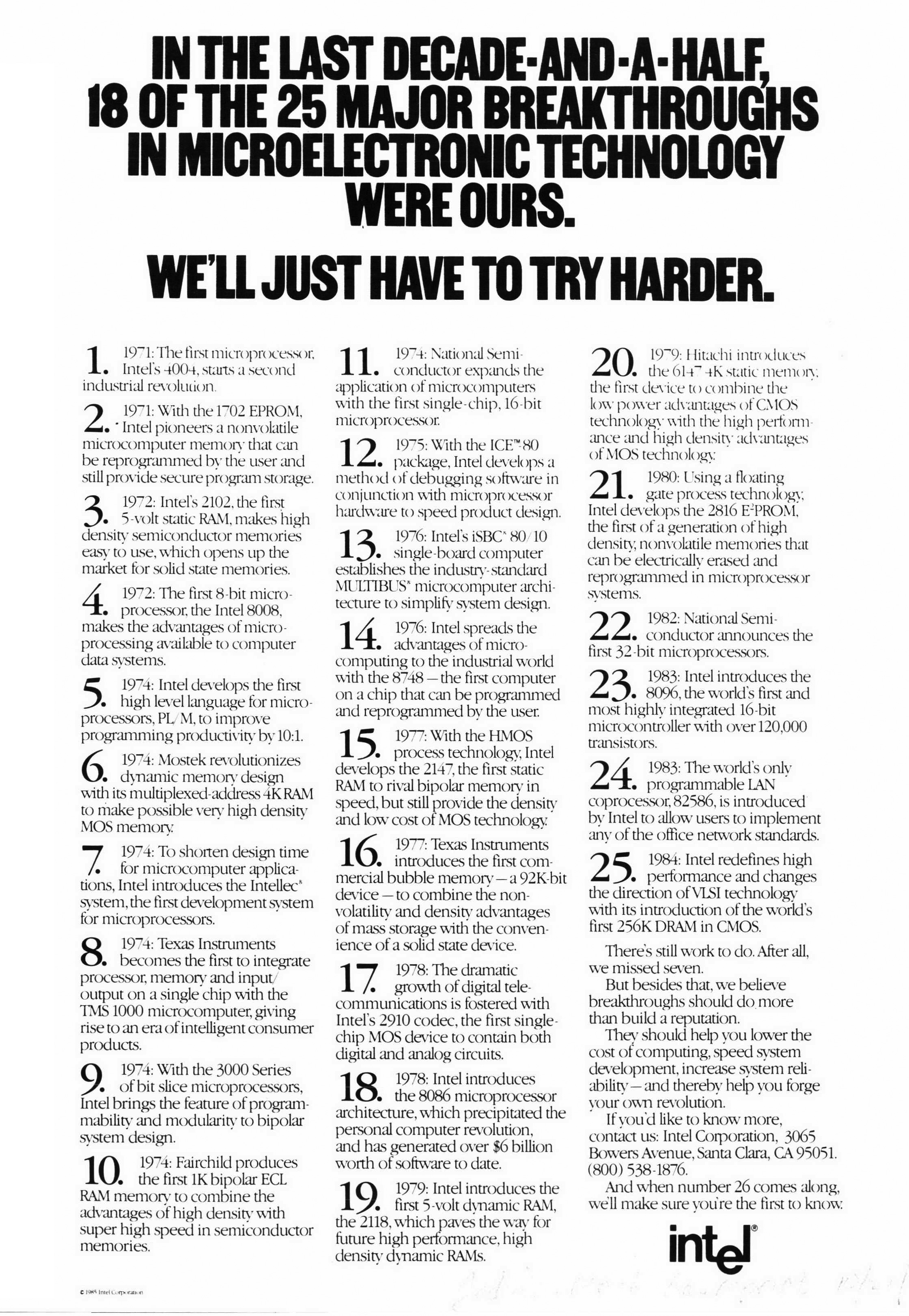 Intel's Track Record 