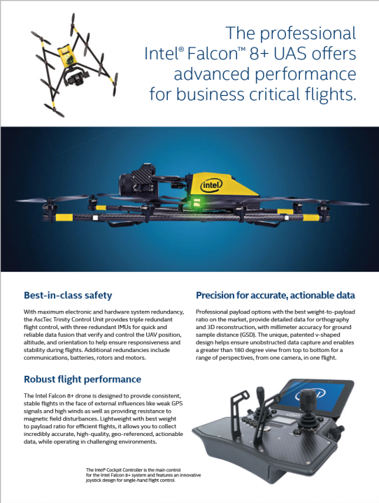 Despite its tremendous capabilities, the 32"x30" Falcon8+ weighed less than 3 pounds.  