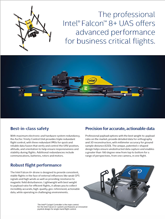 Despite its tremendous capabilities, the 32"x30" Falcon8+ weighed less than 3 pounds.  