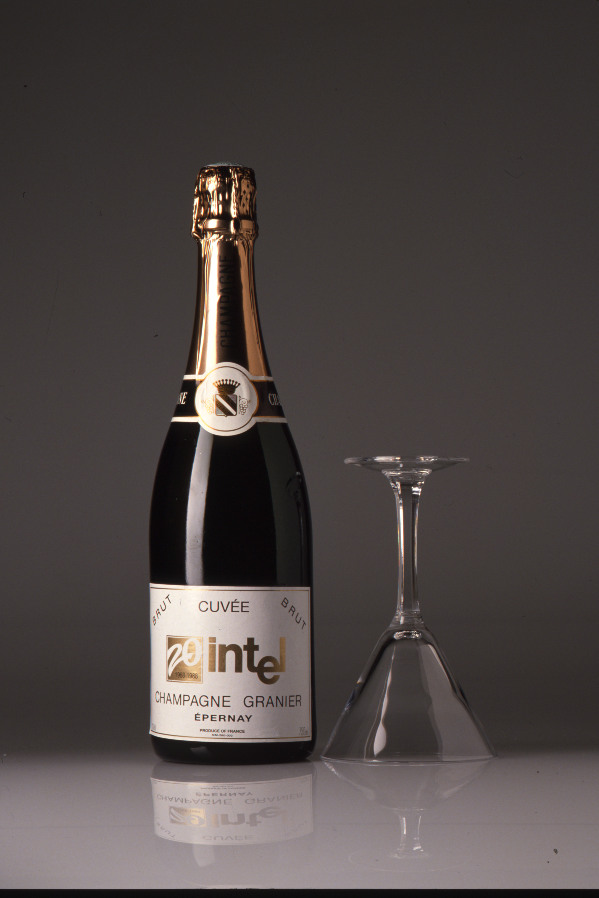 Intel celebrated its 20th anniversary at its offices around the world with plenty of specially labeled champagne.