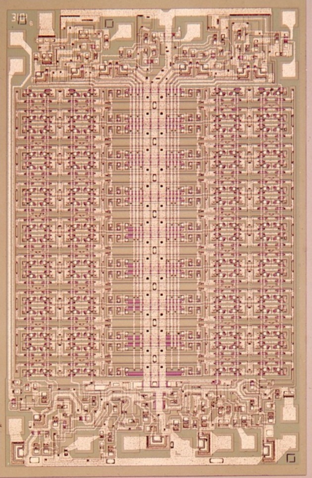 This die shot shows the intricate architecture of Intel's first product. 