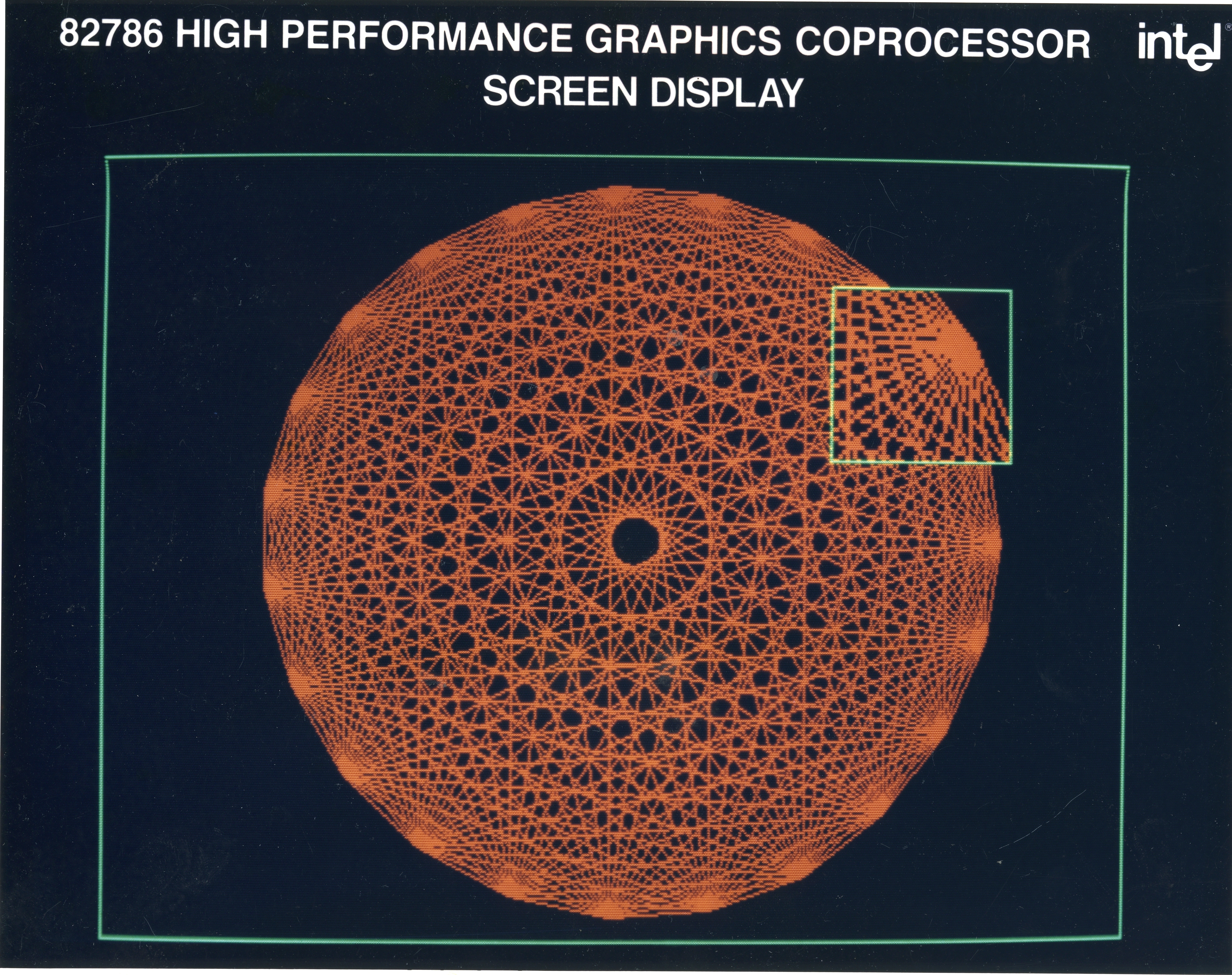 The 82786 was capable of stunning screen displays by the standards of the time, a capability Intel was eager to show off. 
