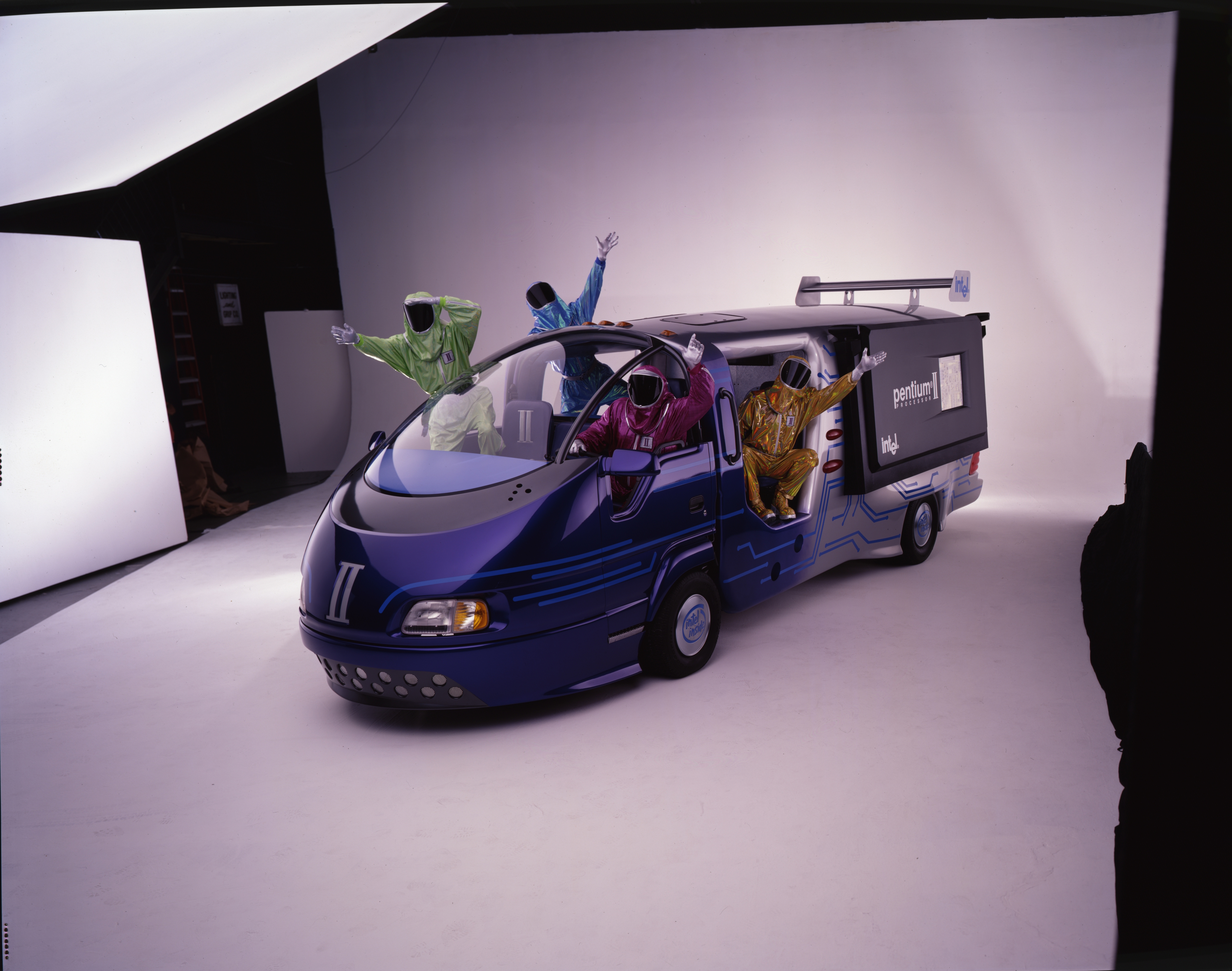 In time, the Bunny People acquired a special van to travel to engagements in. Note the Pentium-themed door. 
