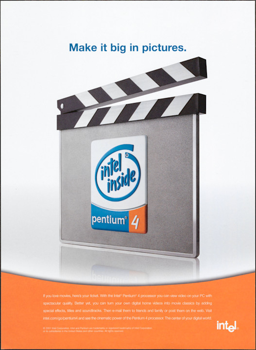 Magazine Advertisement Intel Explore Intel’s history- Advertising the Pentium 4