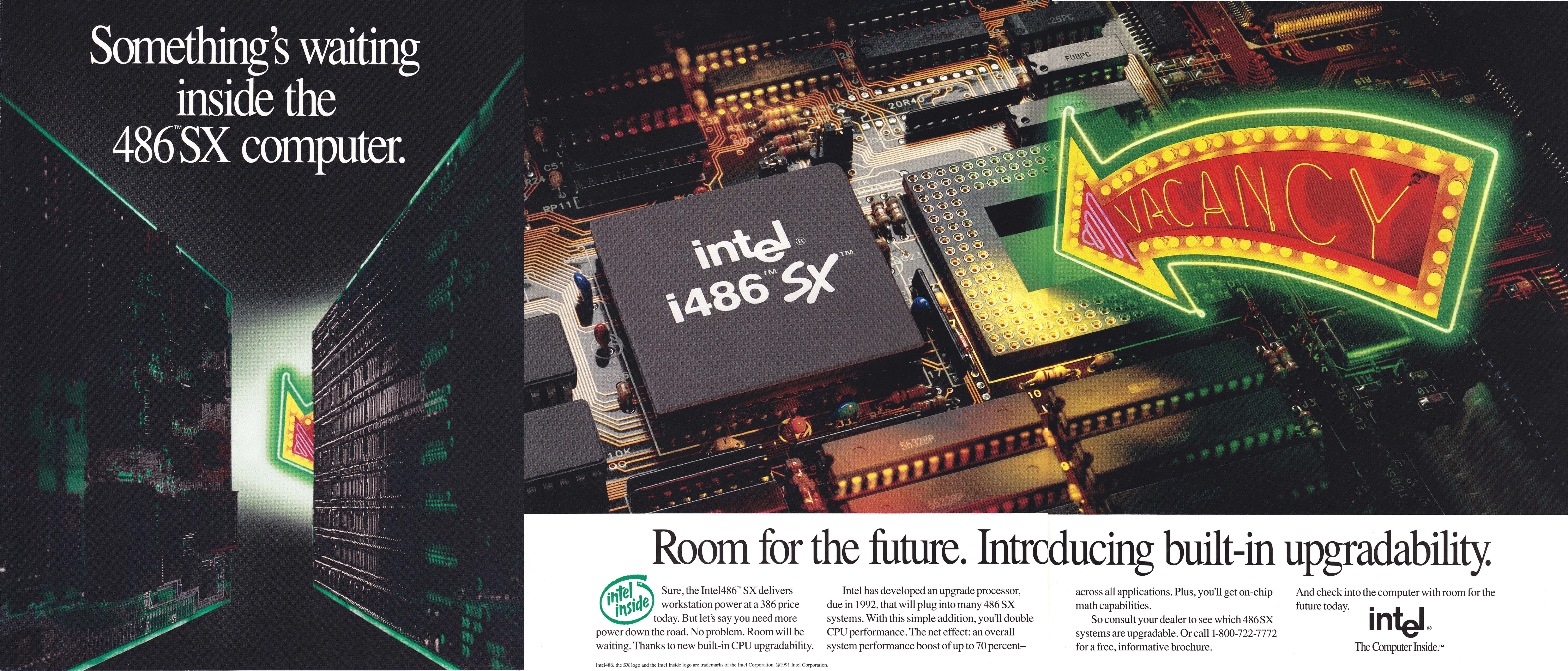 The commercials were accompanied by a print ad campaign that similarily brought consumers inside a PC powered by an i486 processor.
