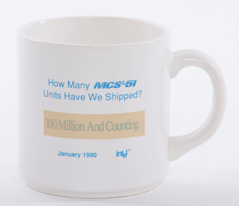 Intel sold 100 million MCS-51s in the first decade of the product’s existence, and as this commemorative mug notes, the company wasn't done. 