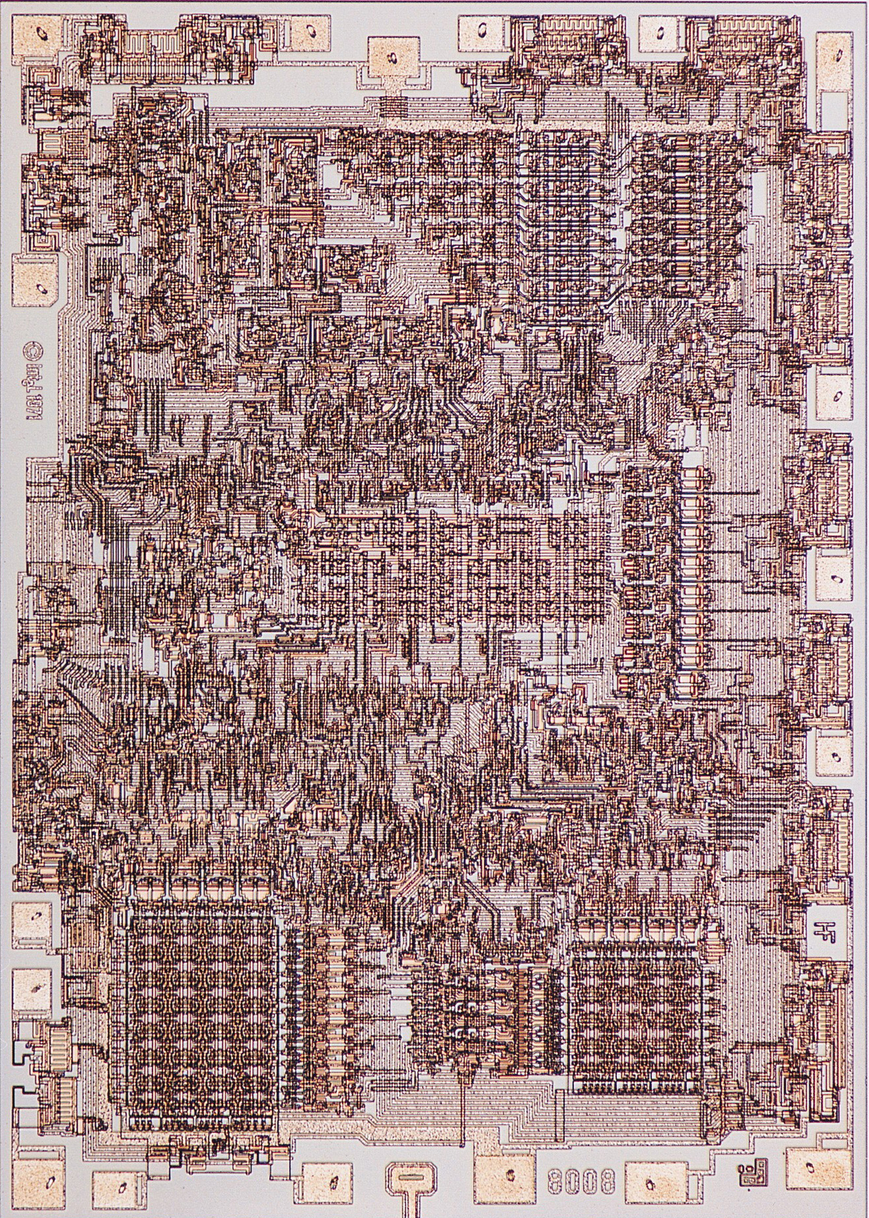 A die shot of the 8008. 